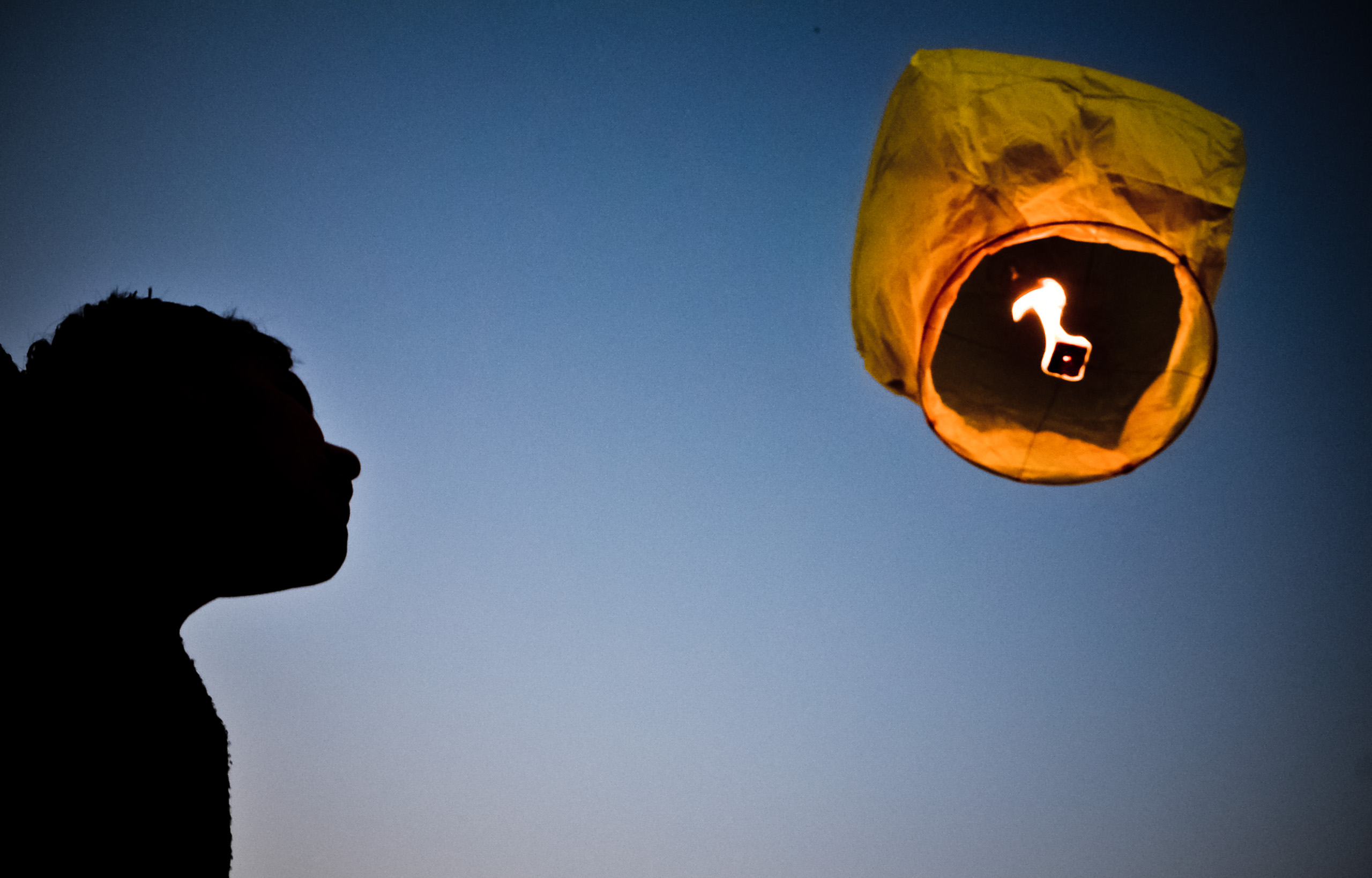 Sky Lantern Wall Art Print