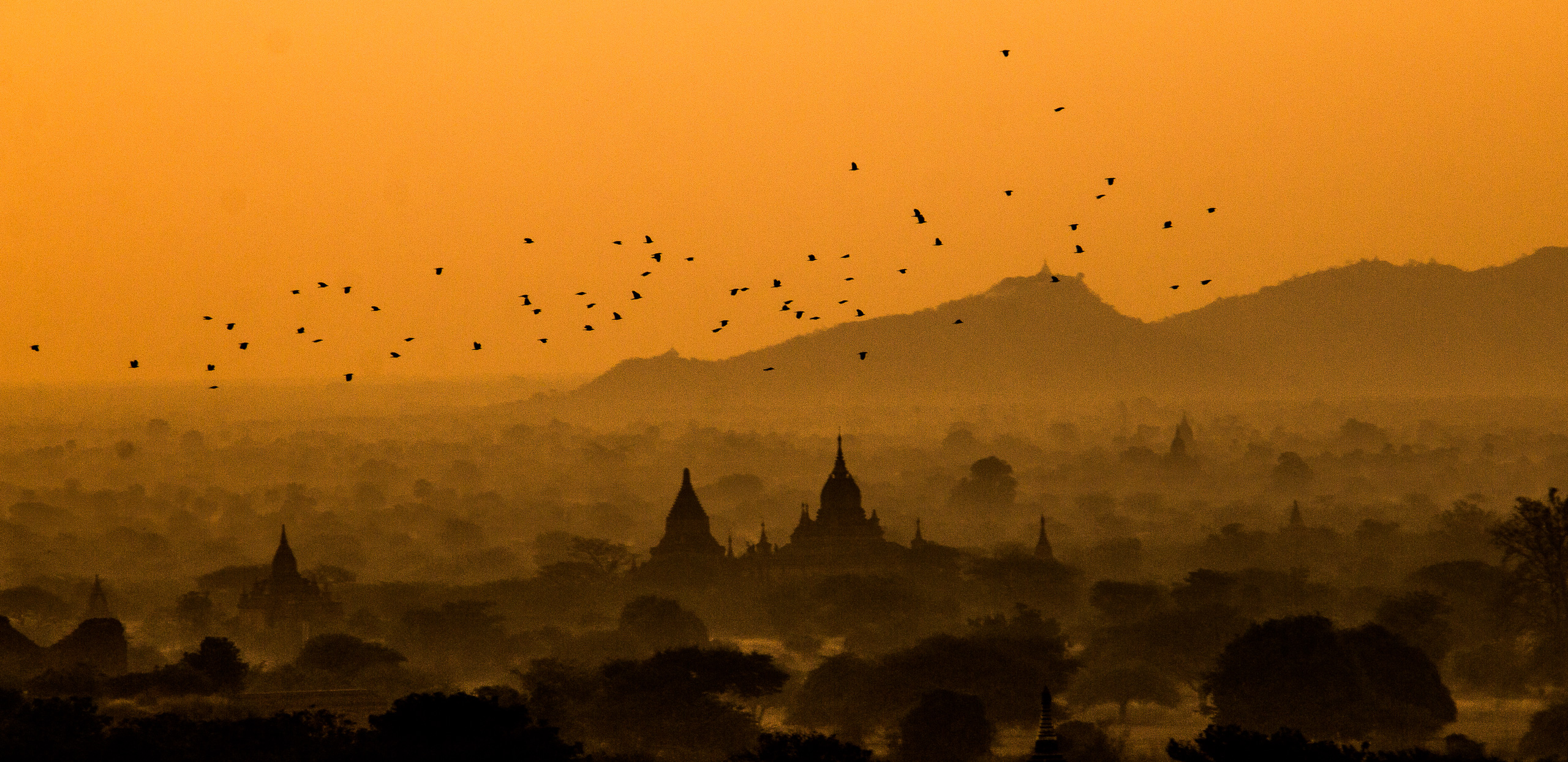 Sunset Over Ancient Temples Wall Art