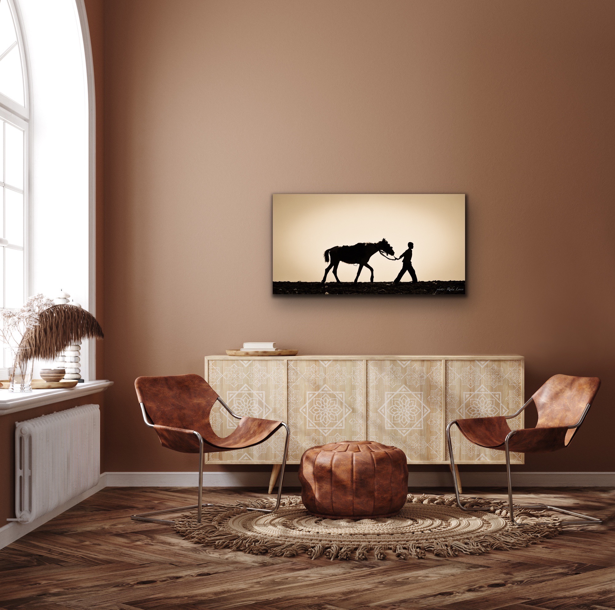 Horse and Handler Canvas Art