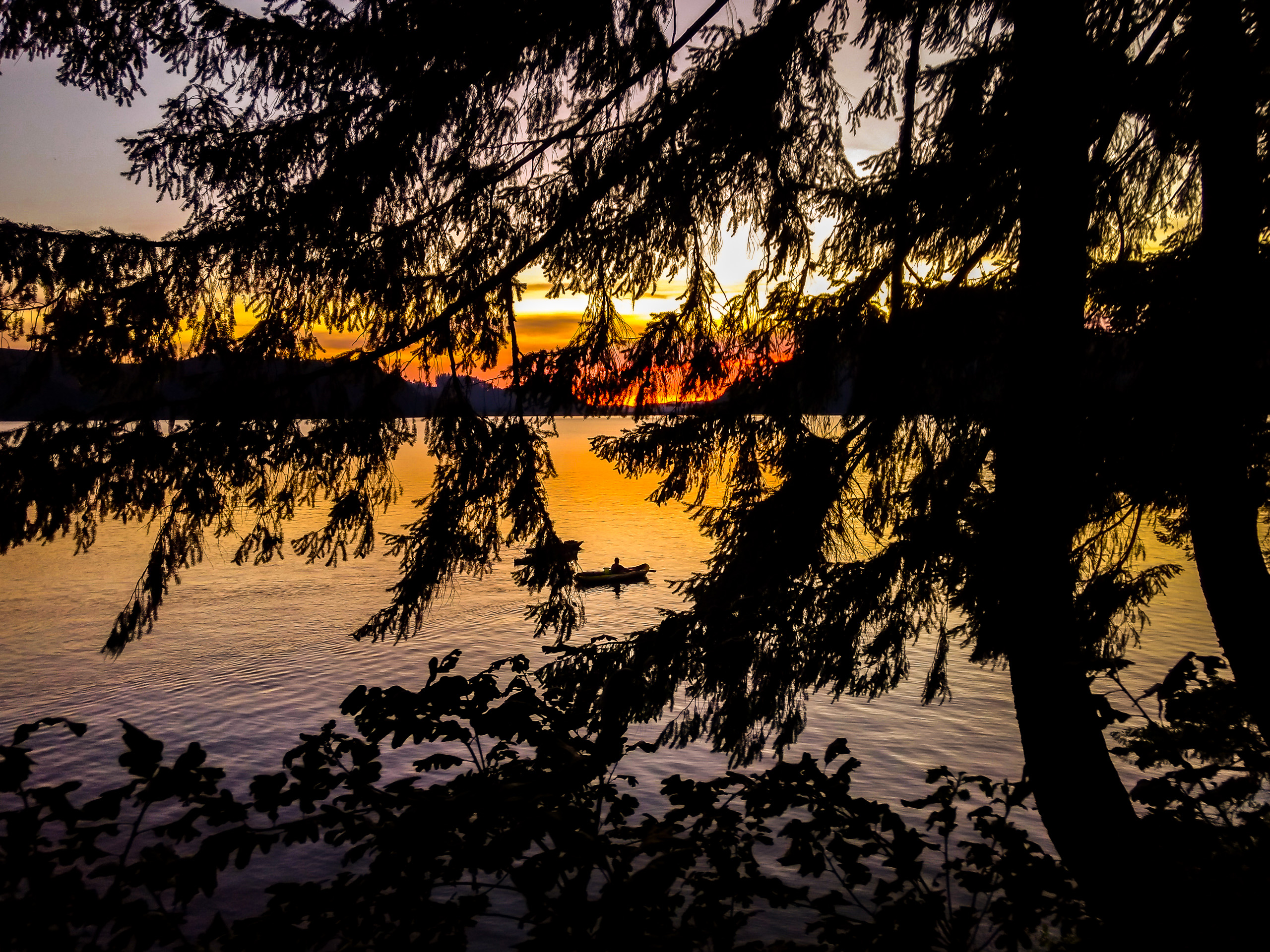 Sunset Canoe Journey Art Print