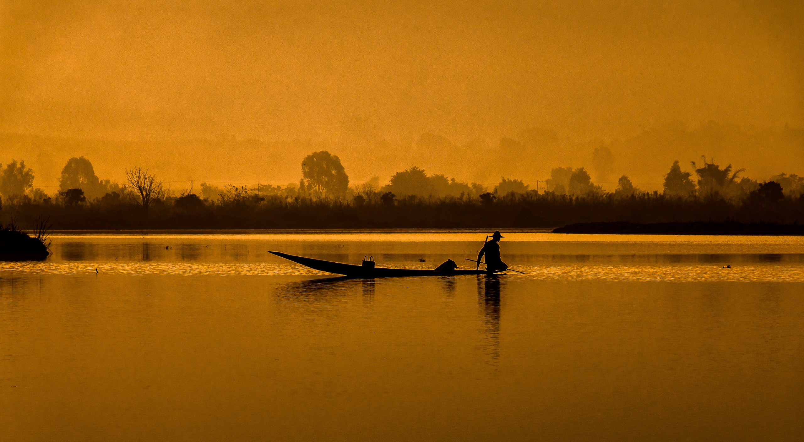 Golden Sunset Fishing Print