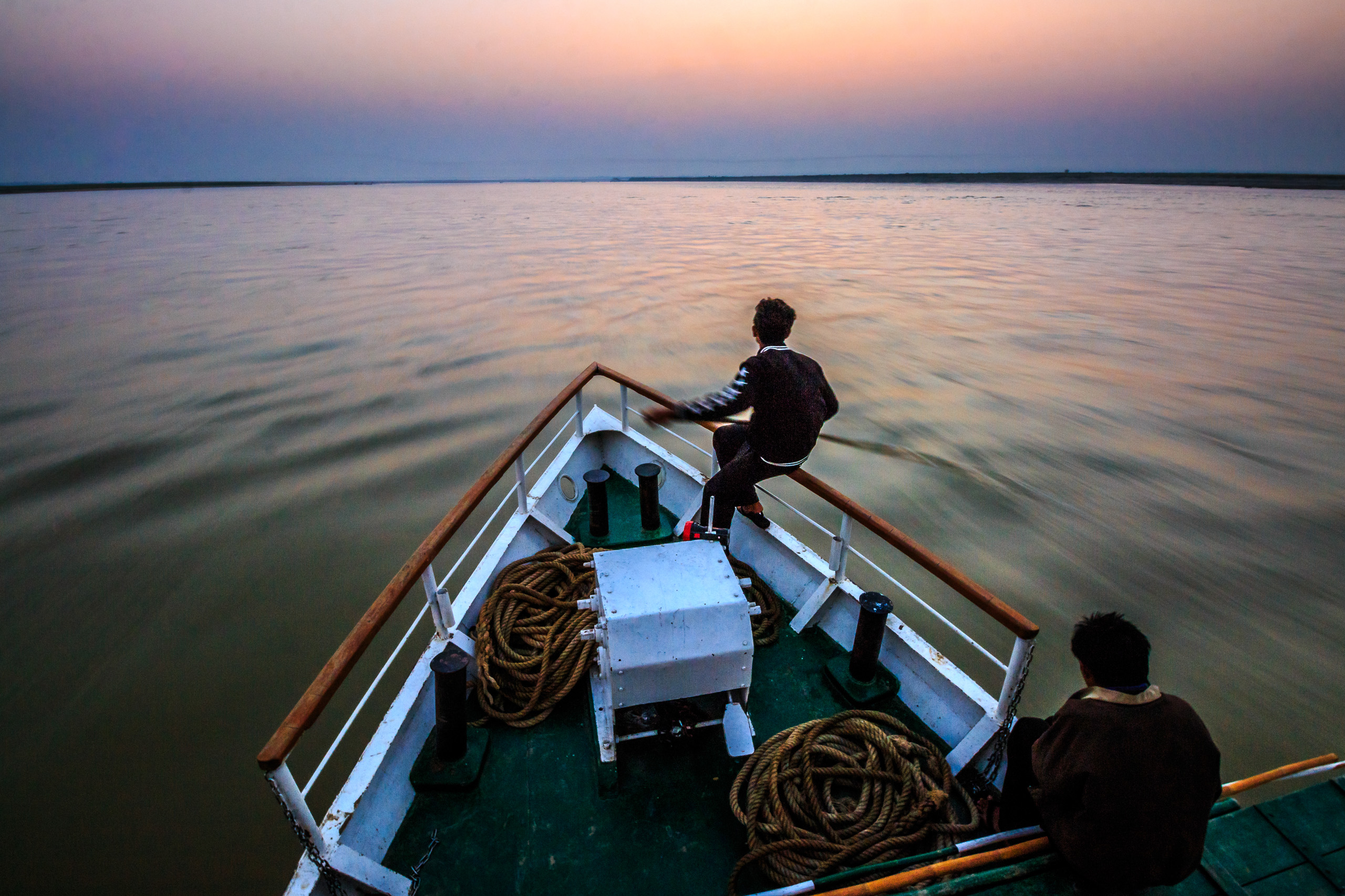 Sunrise Along River, Myanmar