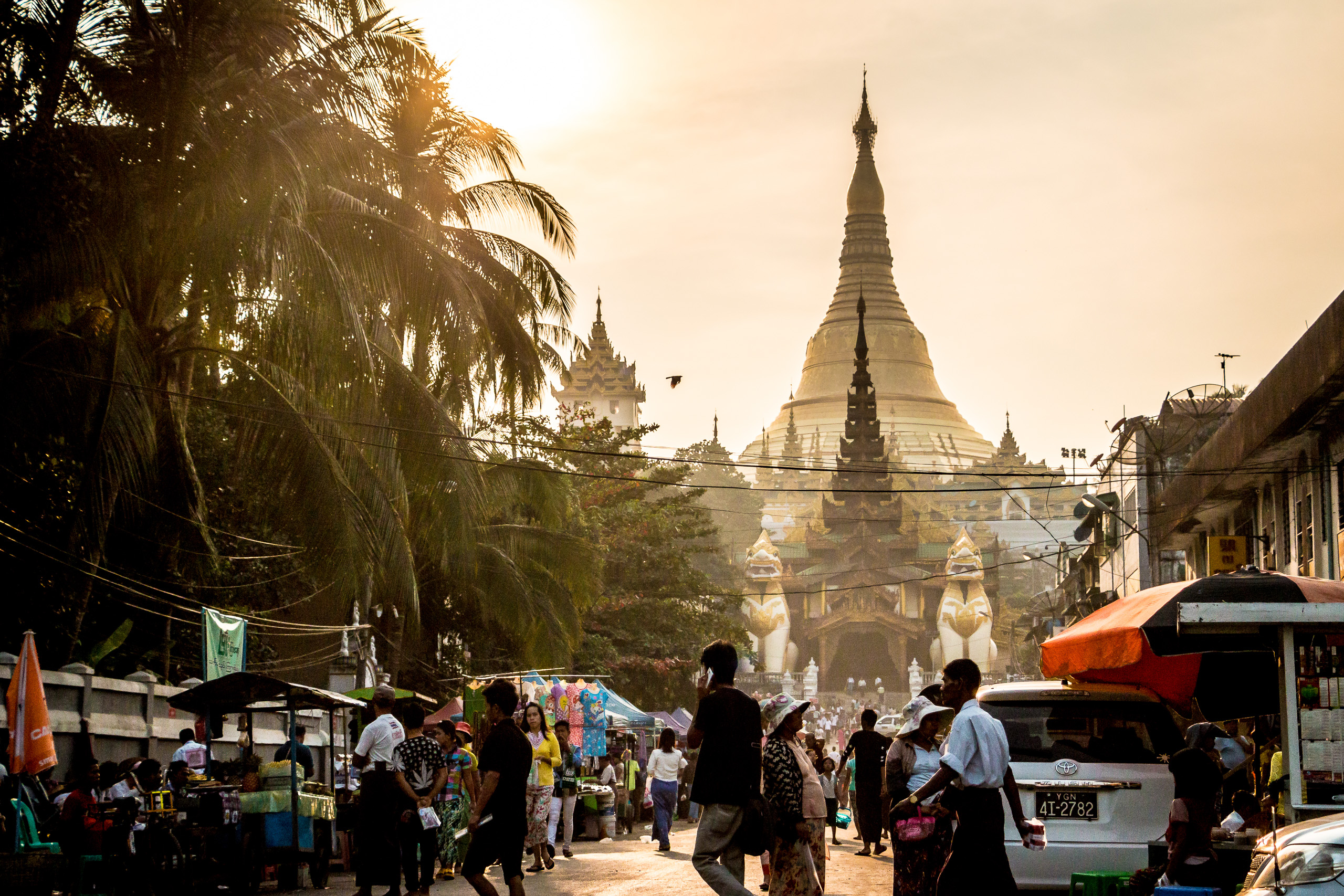 Yangon Street Scene Canvas Print