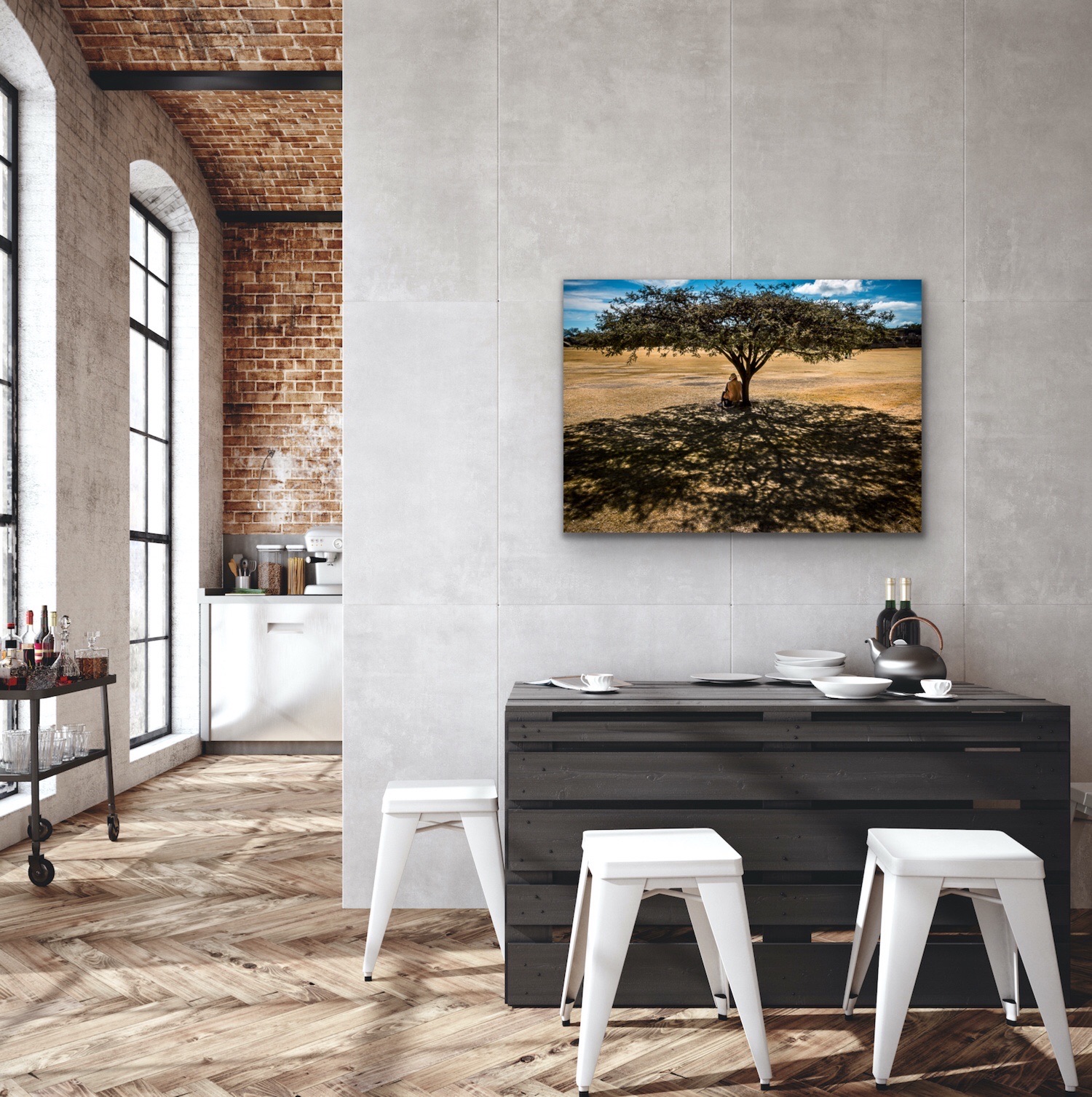 Grateful For Some Shade: Lone Acacia Tree Print
