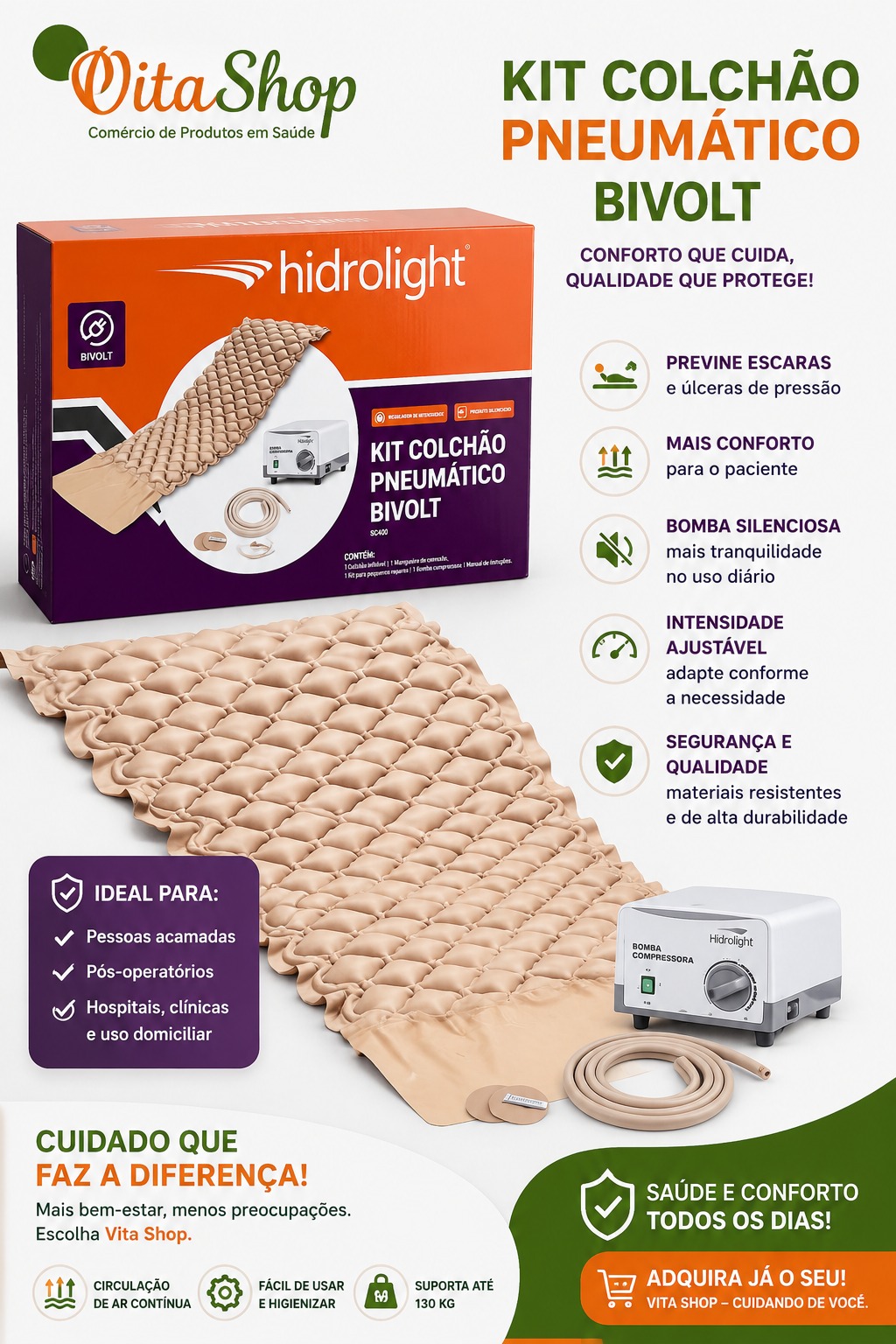 Kit Colchão Pneumático Bivolt
