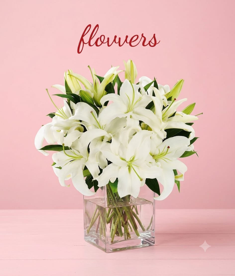 AVA -012 Elegant White Lily Bouquet