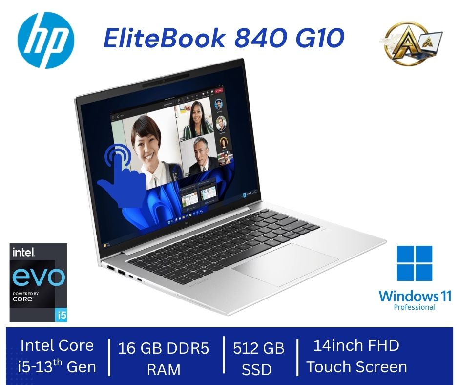 (used) HP EliteBook 840 G10 i5-13th Gen | 16GB RAM | 512GB SSD | 14" FHD Touchscreen | Windows 11 Pro | Business Laptop
