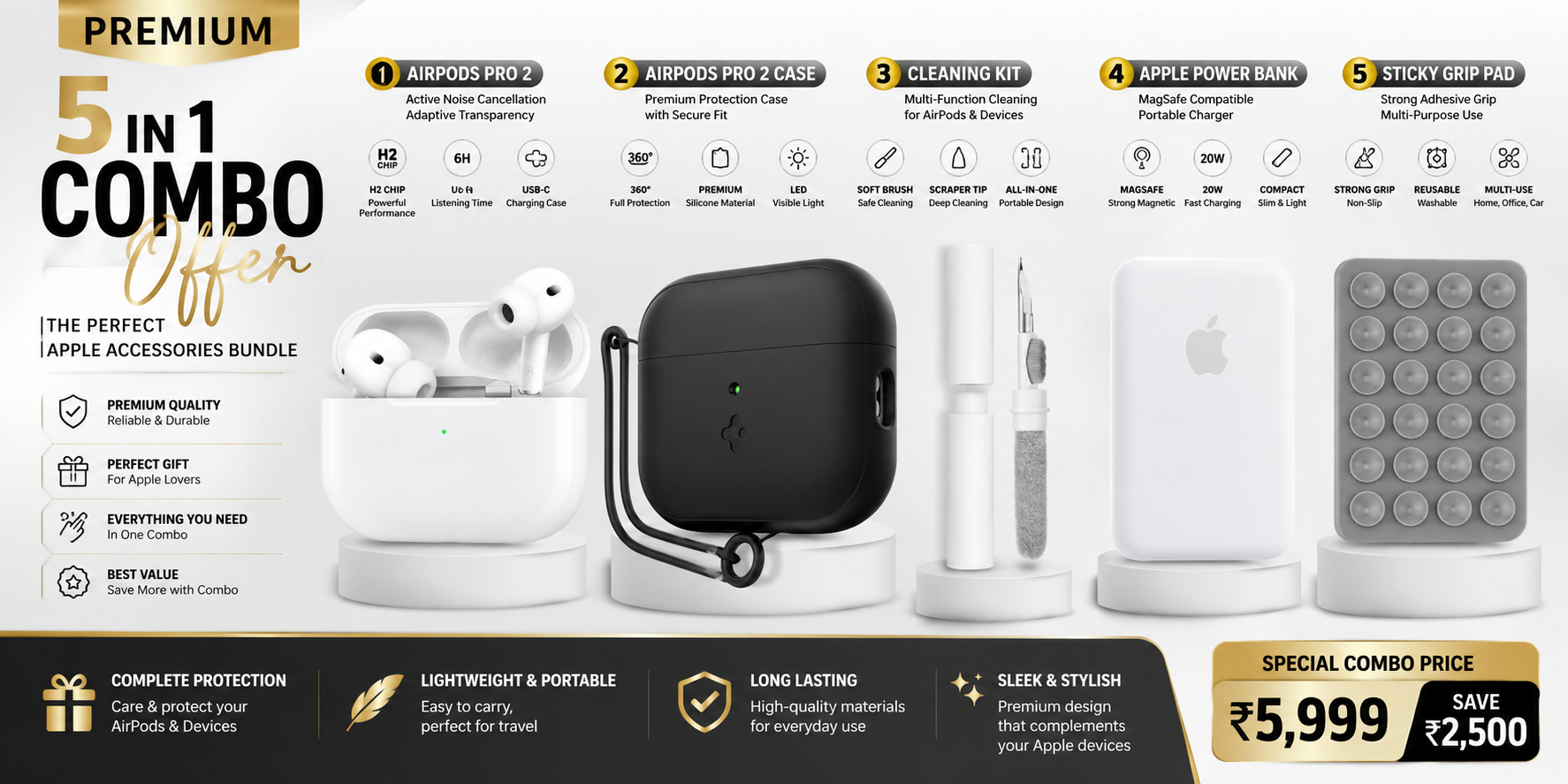 pods pro 2  ( 5-in-1 bundle )