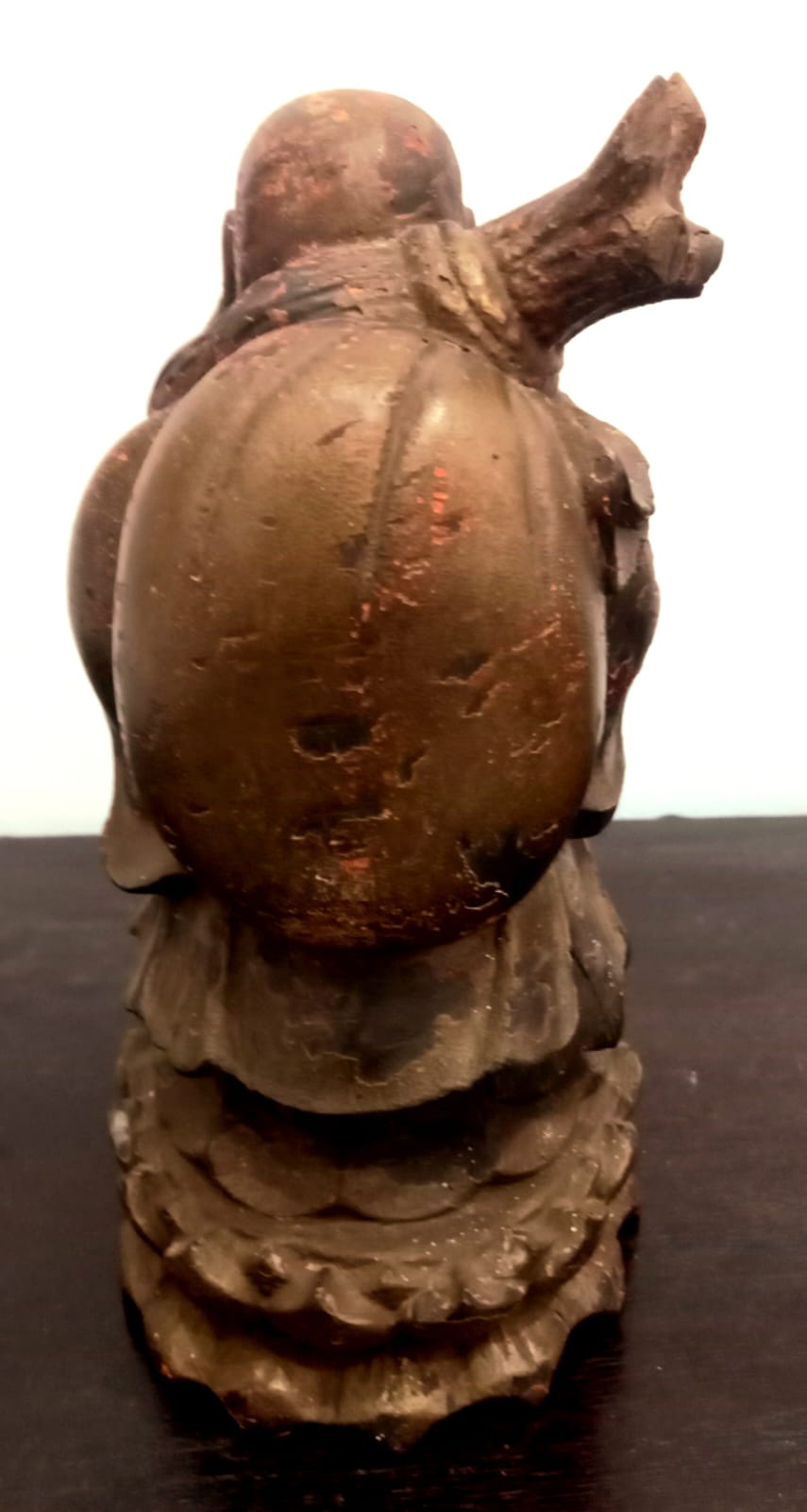 Antique Chinese Hand-Carved Wooden Monk Figure