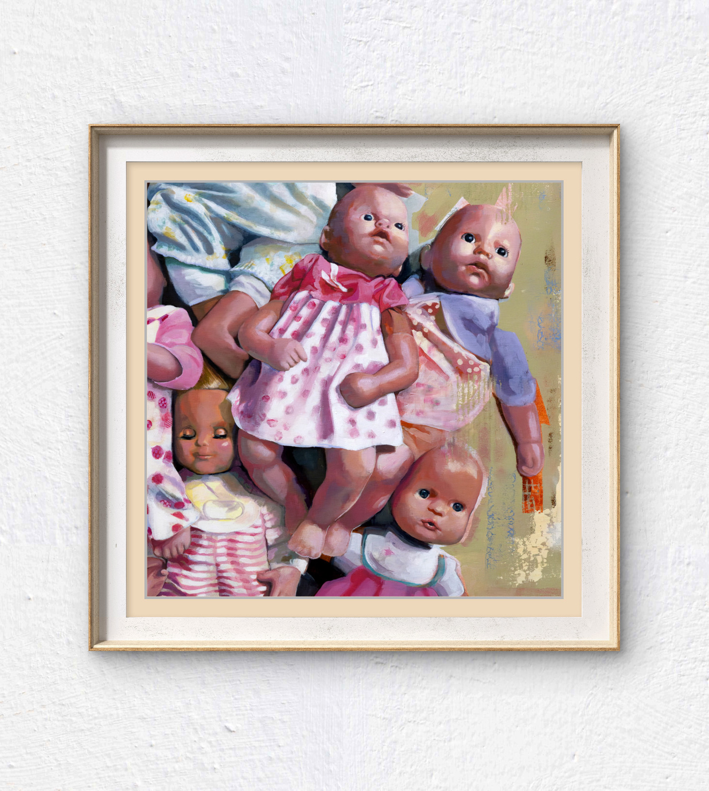 'Playthings' (detail #2) - Vintage Dolls detail Art Print