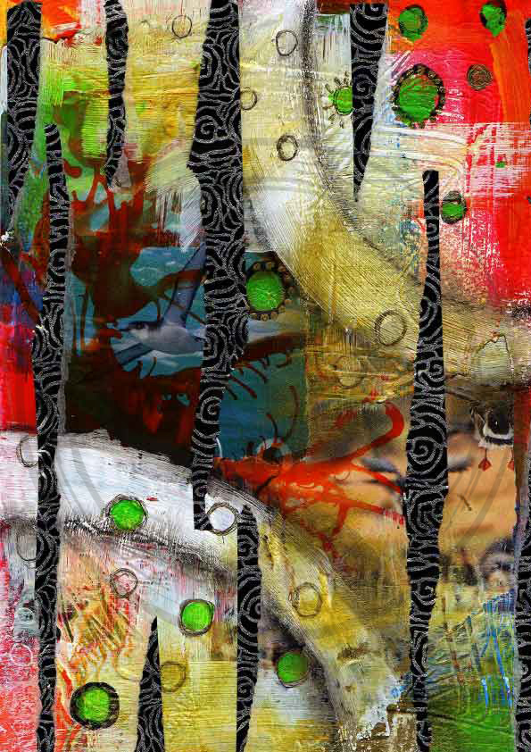 'Circles of Life' - Dynamic Circles Mixed Media Art Print