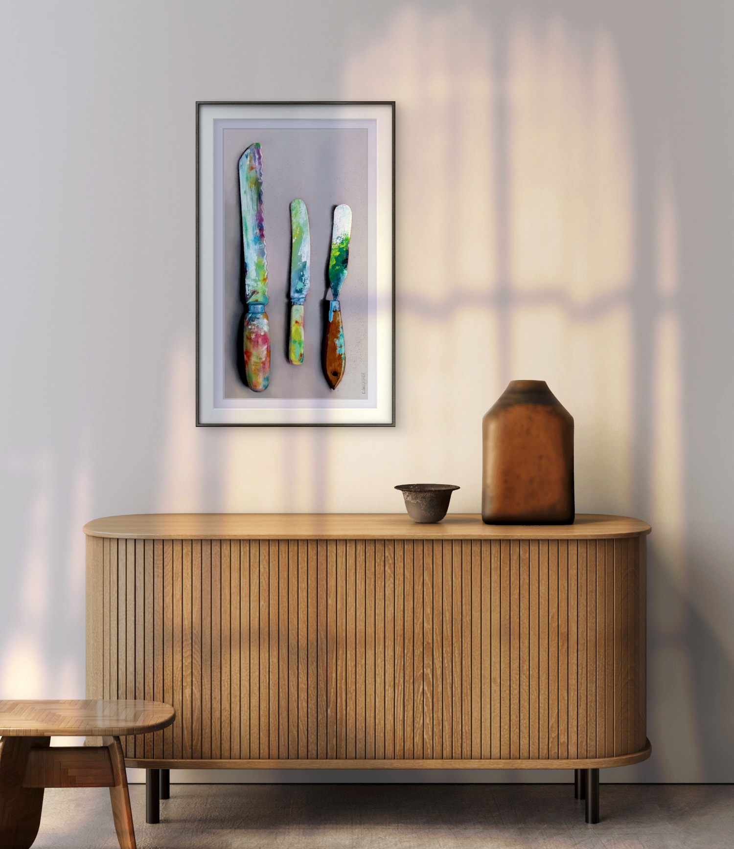 'The Three Amigos' - Artist's Painting Knives Art Print