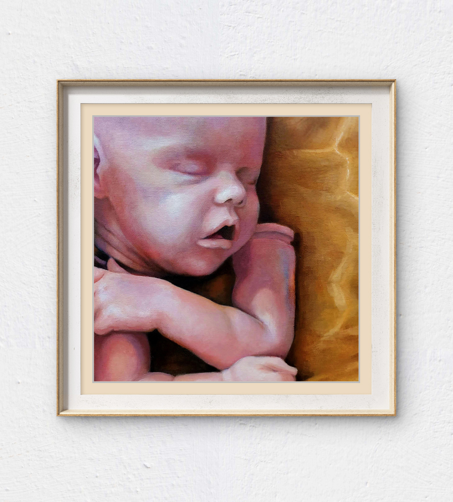  'All the best things' (detail #1) - Adorable Sleeping Reborn Doll Art Print