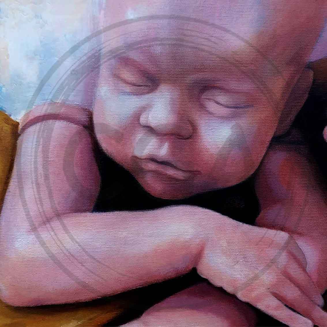  'All the best things' (detail #2) - Serene Sleeping Reborn Doll Art Print