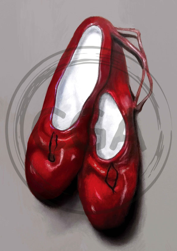 'The Red Shoes' - Elegant & Classic Red Ballet Dancing Shoes Art Print