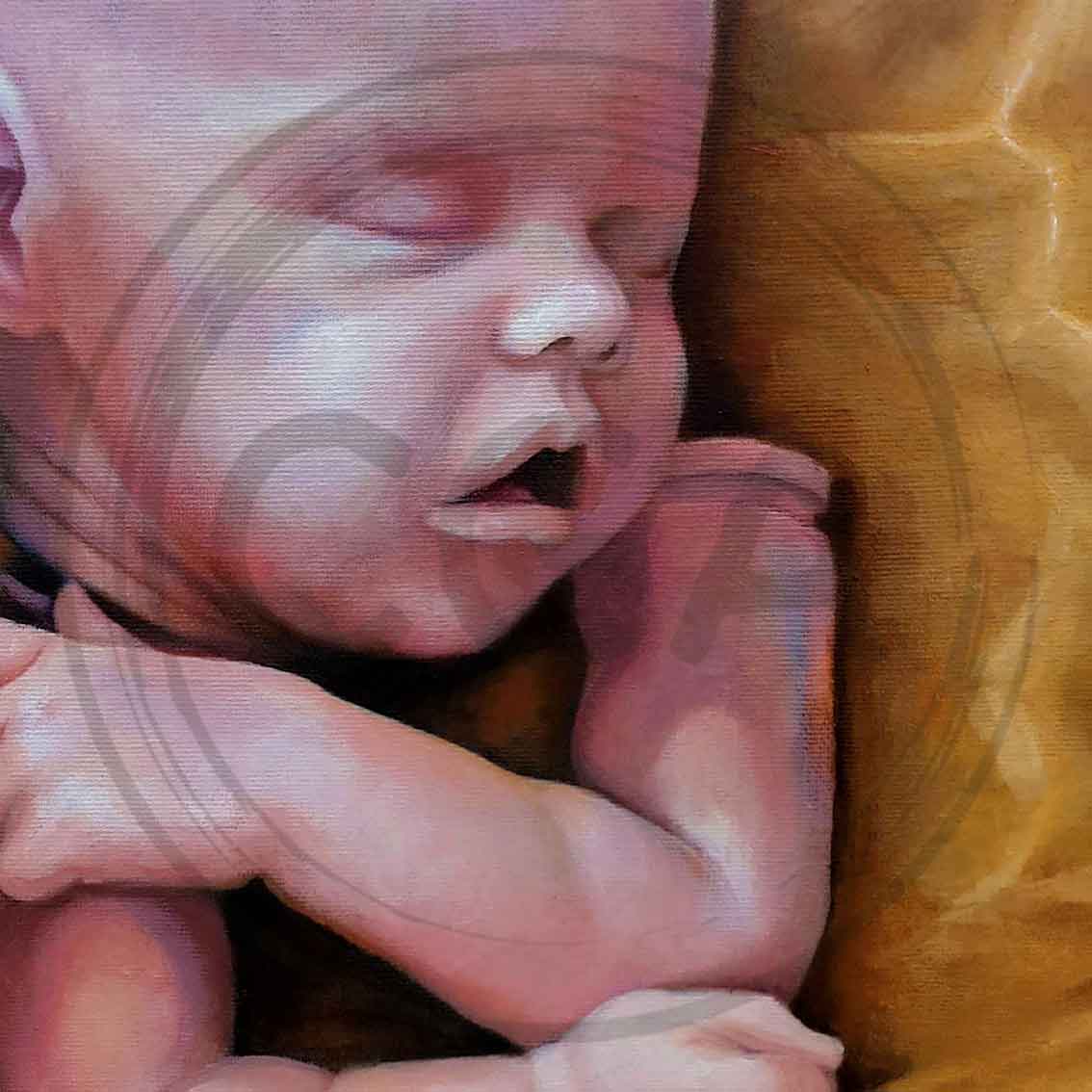  'All the best things' (detail #1) - Adorable Sleeping Reborn Doll Art Print