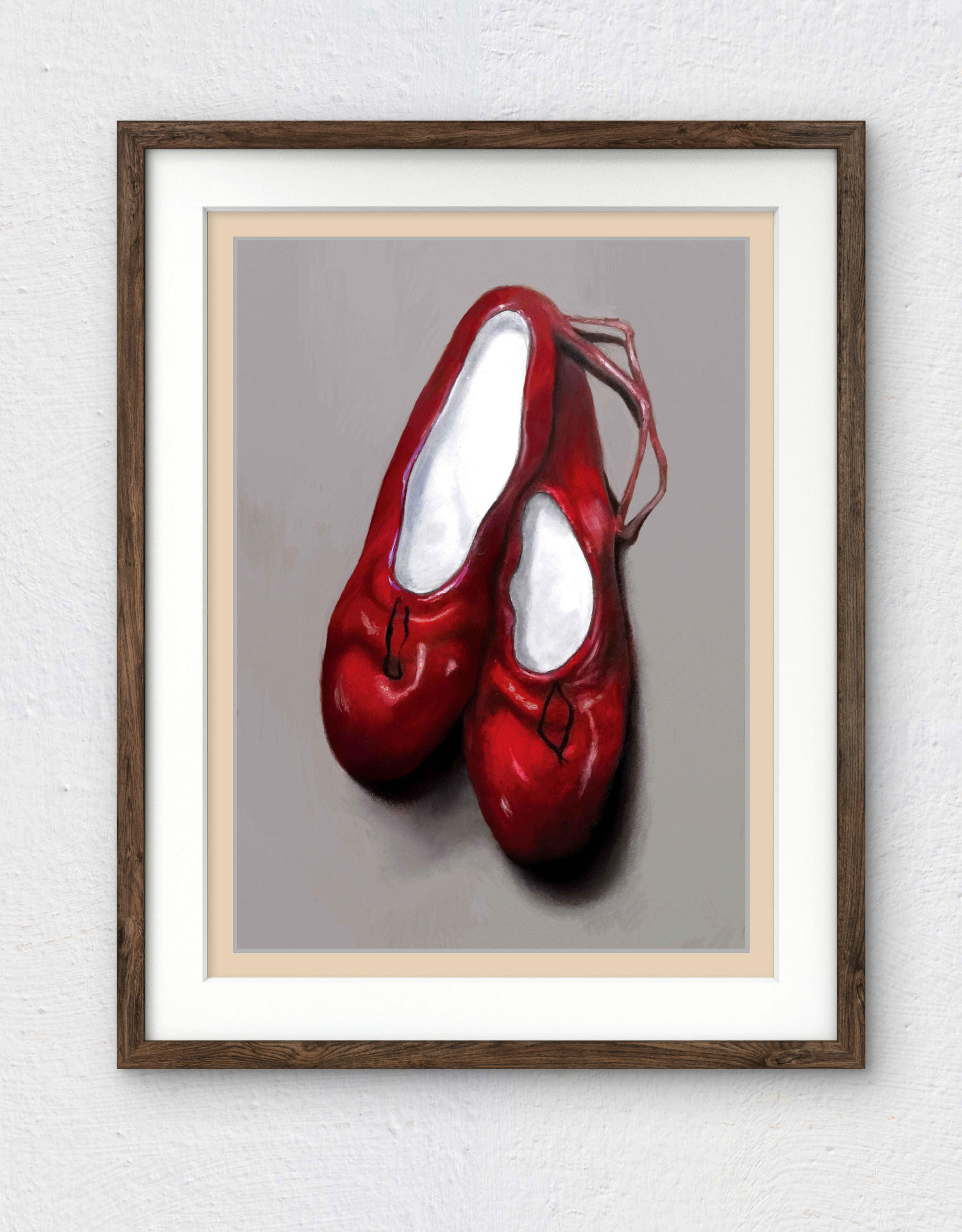 'The Red Shoes' - Elegant & Classic Red Ballet Dancing Shoes Art Print