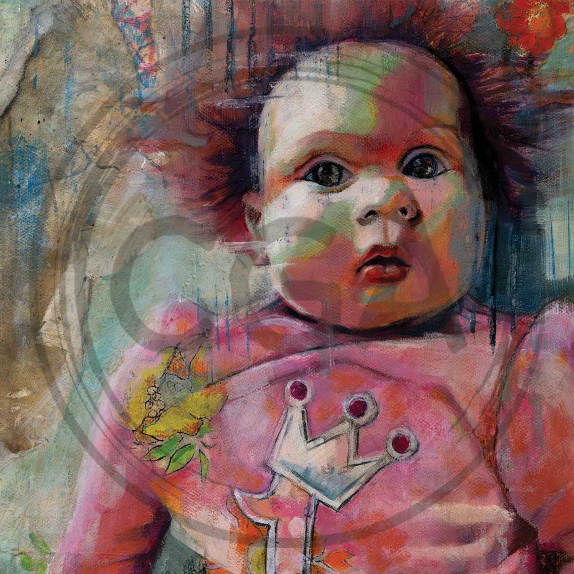 'Figment' (detail) - Haunting and Eerie Imaginary Friend Doll detail Art Print 