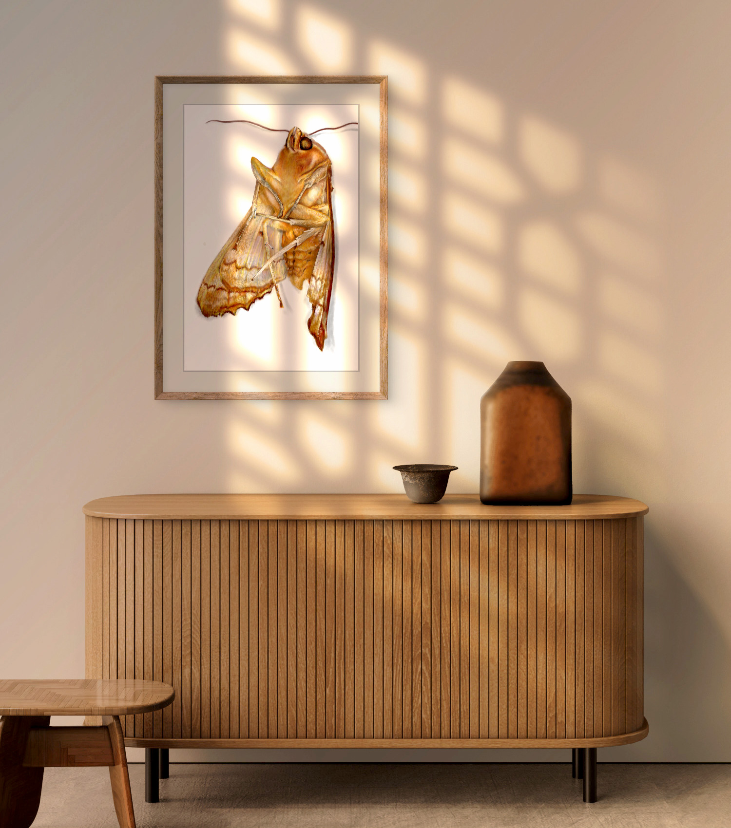 'Angleshade' - Eye Catching Realistic Moth Specimen Art Print