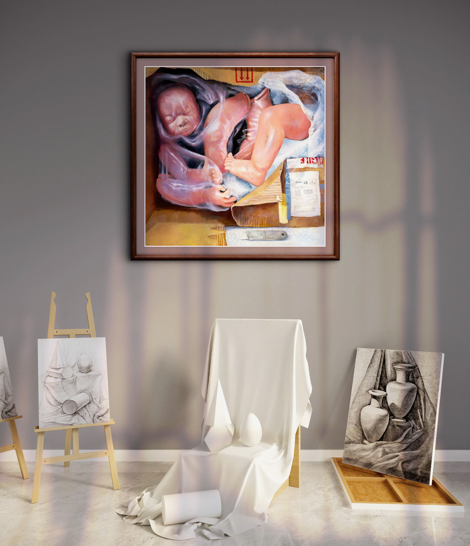 'The Special Delivery' - Unique Reborn Doll Art Print