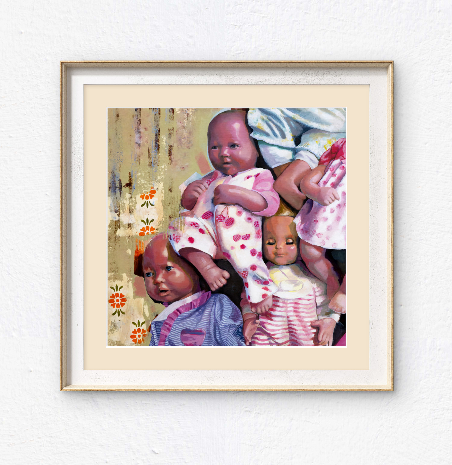 'Playthings' (detail #1) - Nostalgic Retro Baby Doll detail Art Print