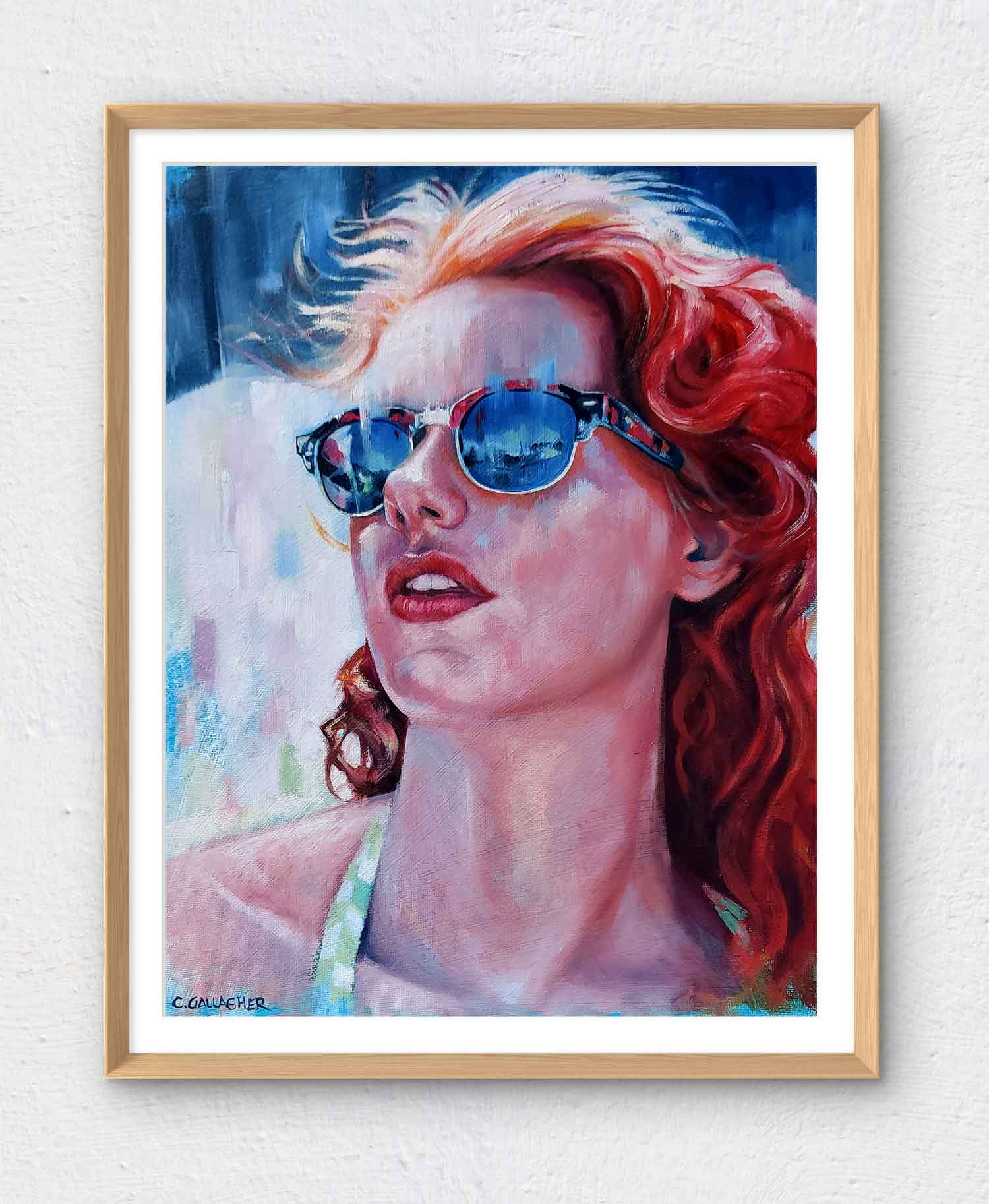 Bright Future in Red - Flame Haired Beauty Art Print