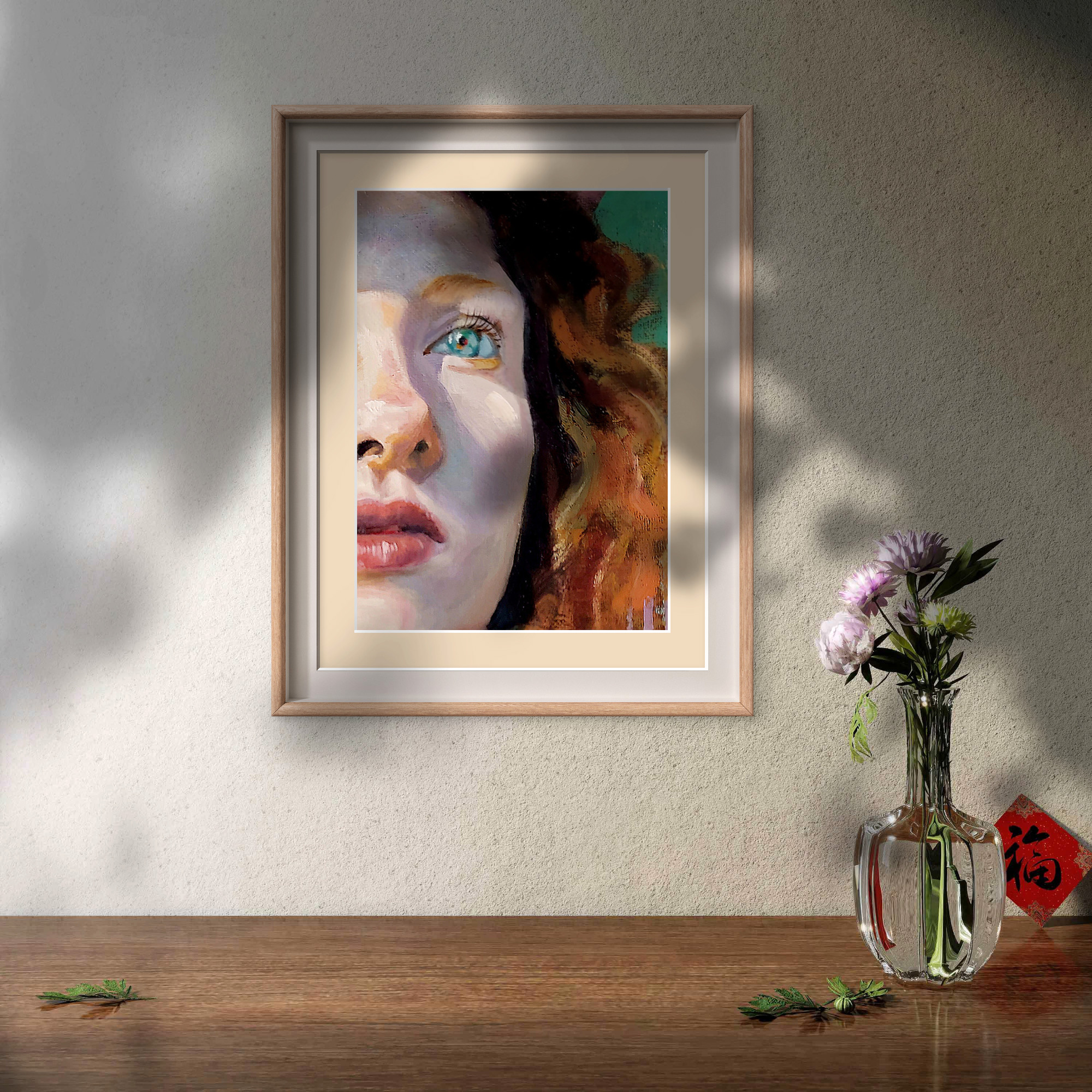 'Jolene' - Striking Red Haired Beauty Art Print