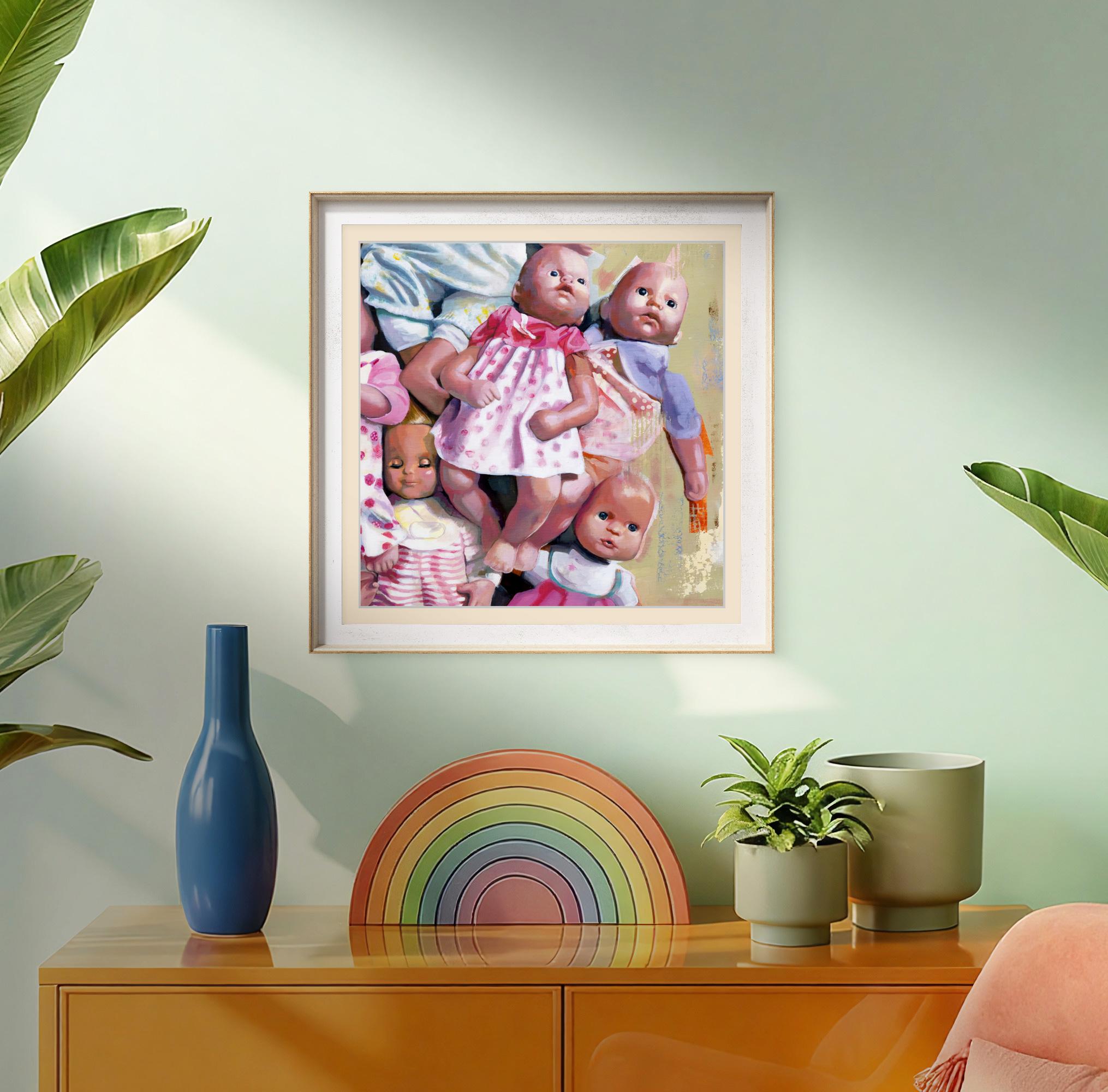 'Playthings' (detail #2) - Vintage Dolls detail Art Print