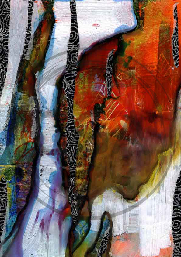 'Raw Hide' - Contrasting Temperature Abstract Art Print