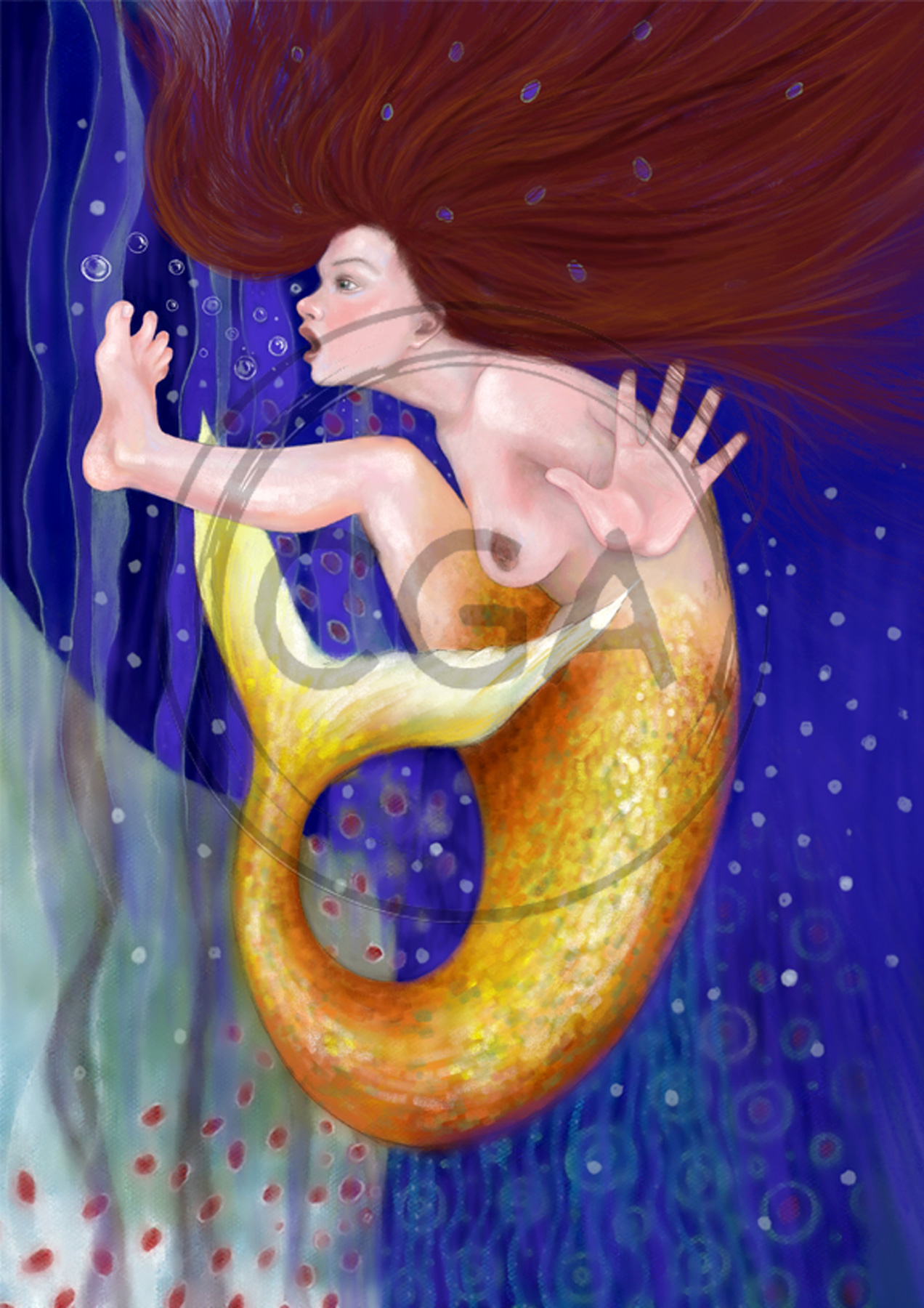 The Amazing Discovery - Mermaid Fantasy Art Print