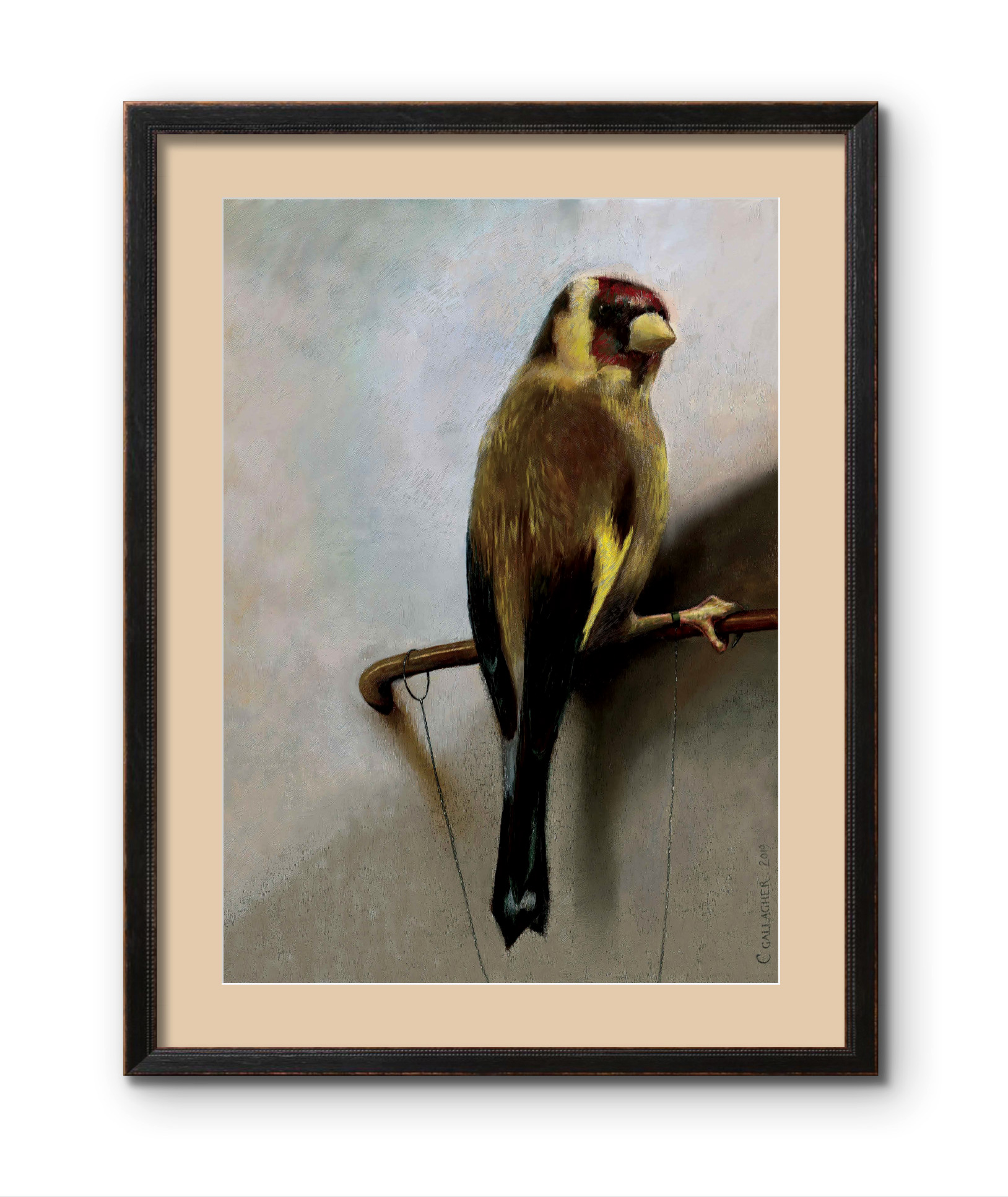 'The Goldfinch' - Modern Classical Goldfinch Bird Art Print