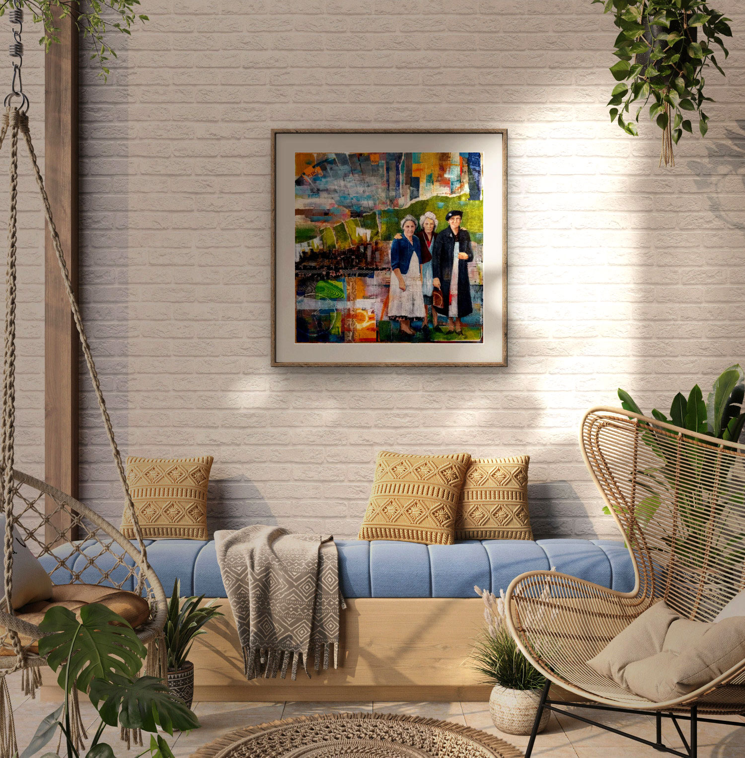Mothers' United - Nostalgic Female Friendship Mixed Media Art Print