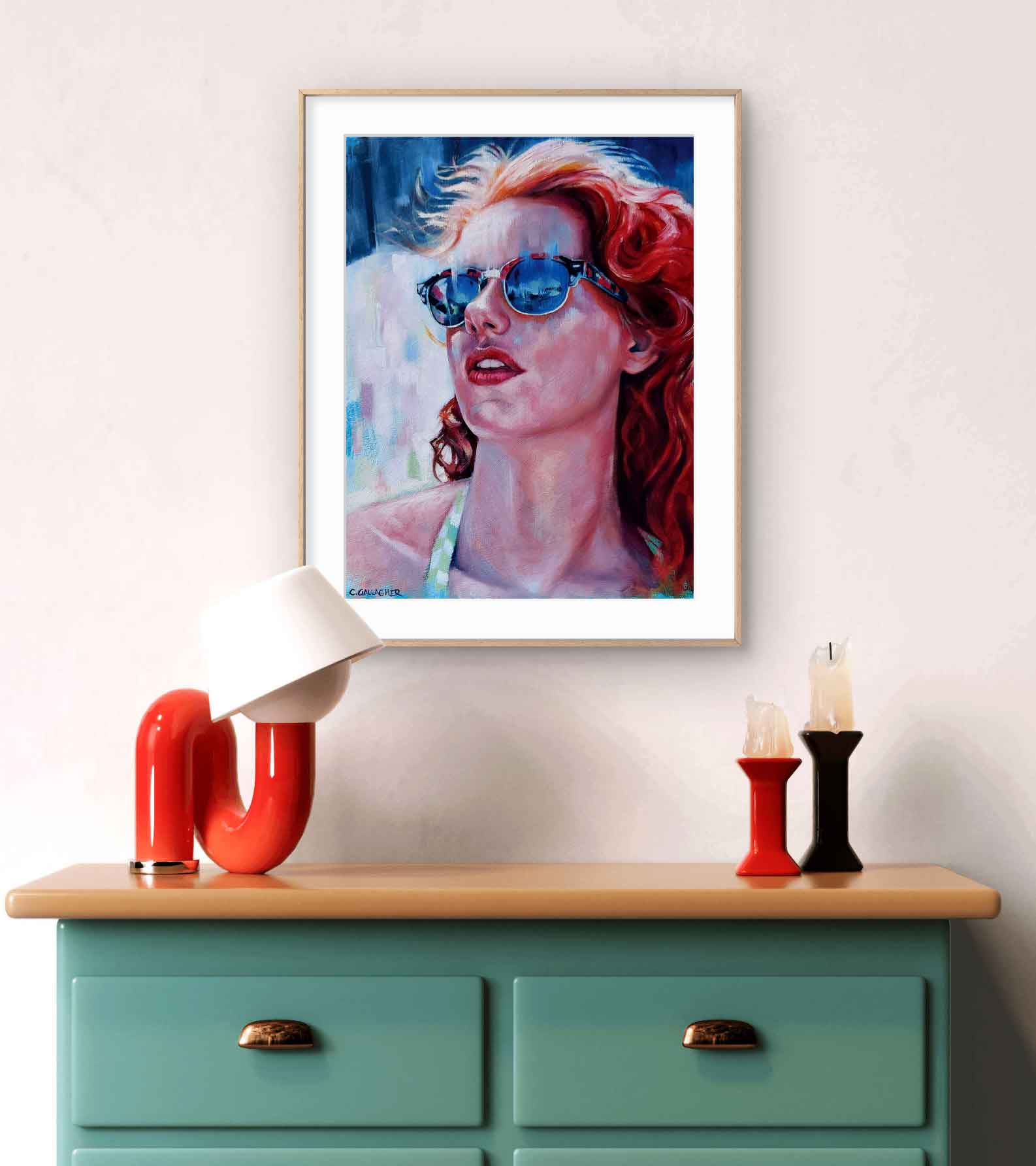 Bright Future in Red - Flame Haired Beauty Art Print