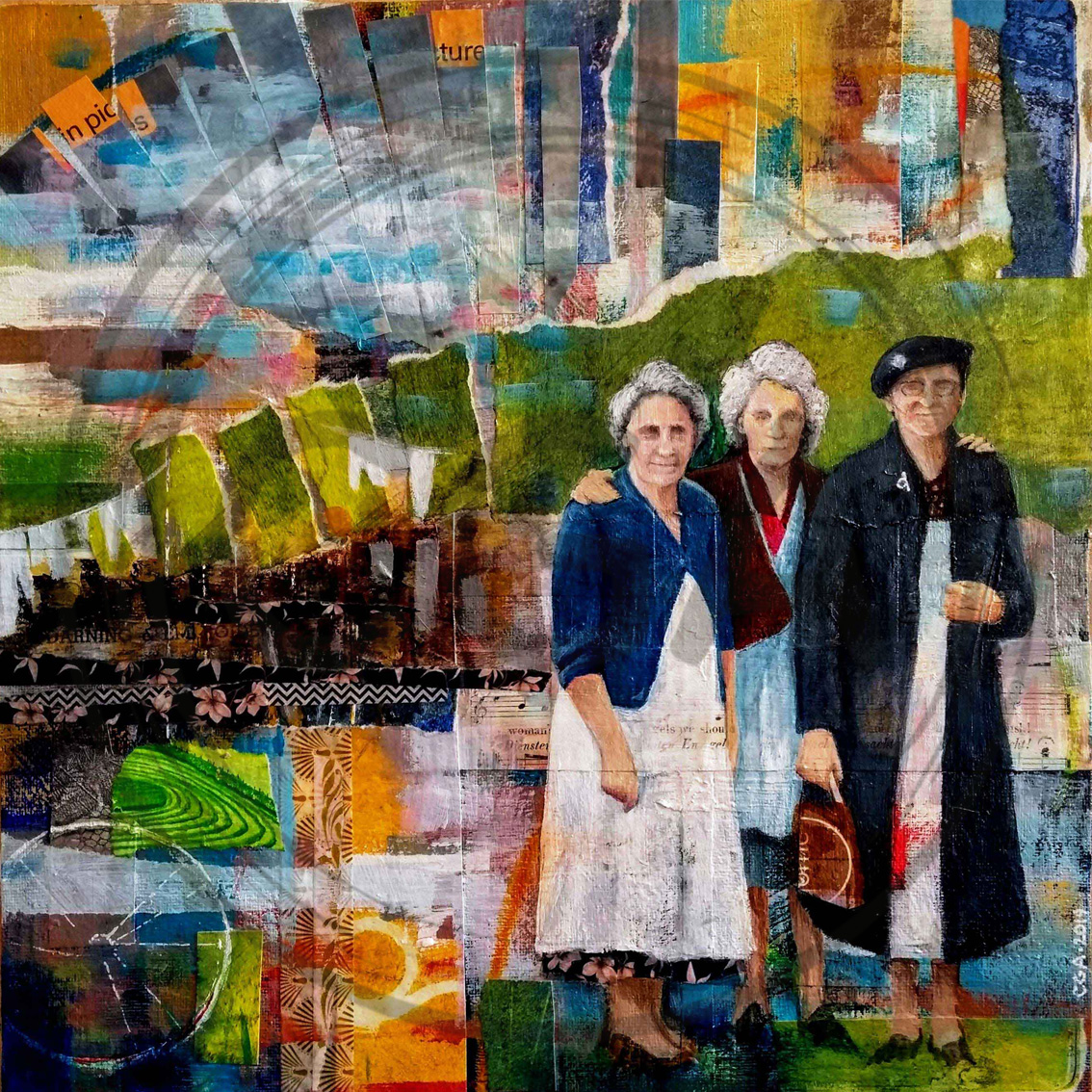 Mothers' United - Nostalgic Female Friendship Mixed Media Art Print