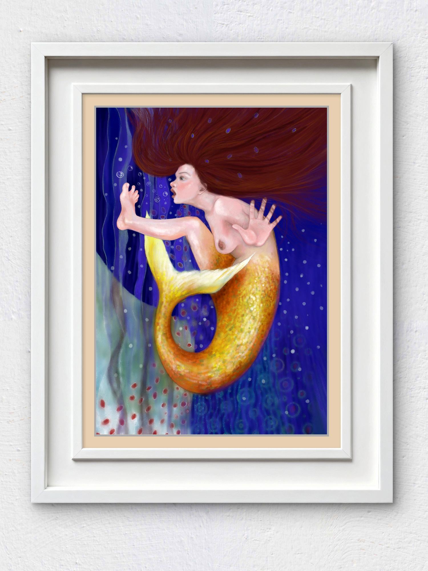 The Amazing Discovery - Mermaid Fantasy Art Print