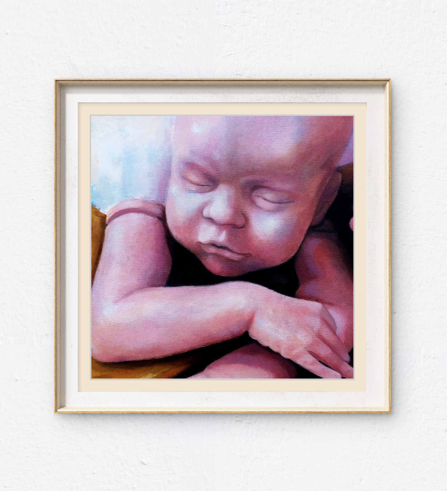  'All the best things' (detail #2) - Serene Sleeping Reborn Doll Art Print