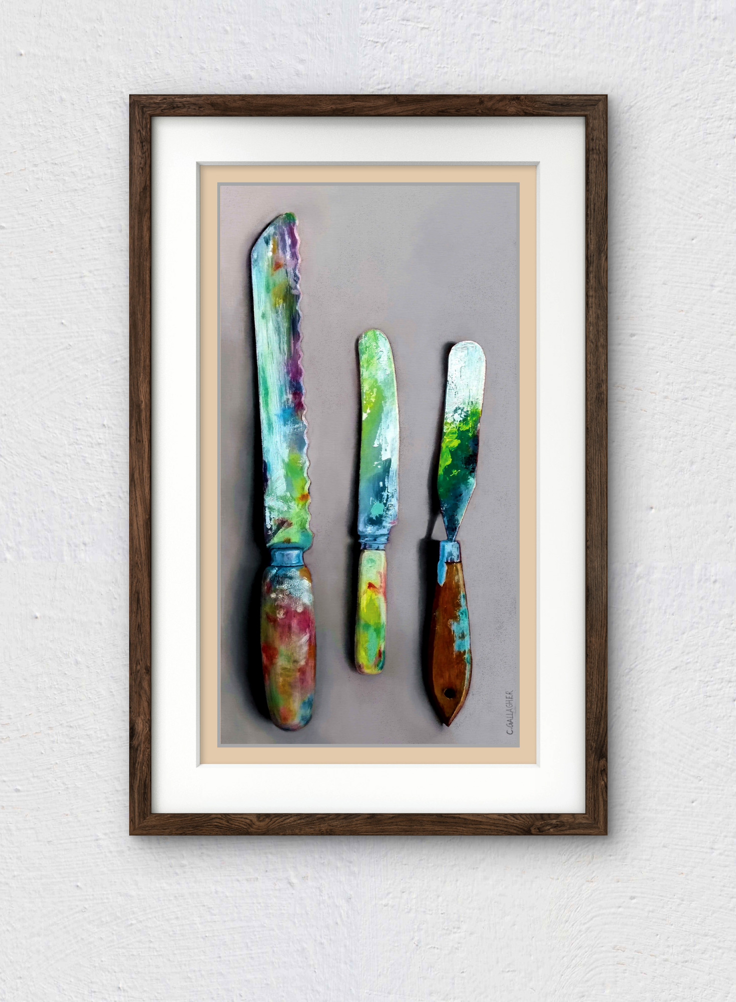 'The Three Amigos' - Artist's Painting Knives Art Print
