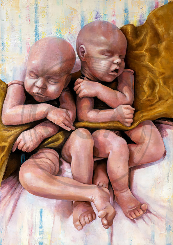 All the best things - Dramatically different Reborn Twins Art Print
