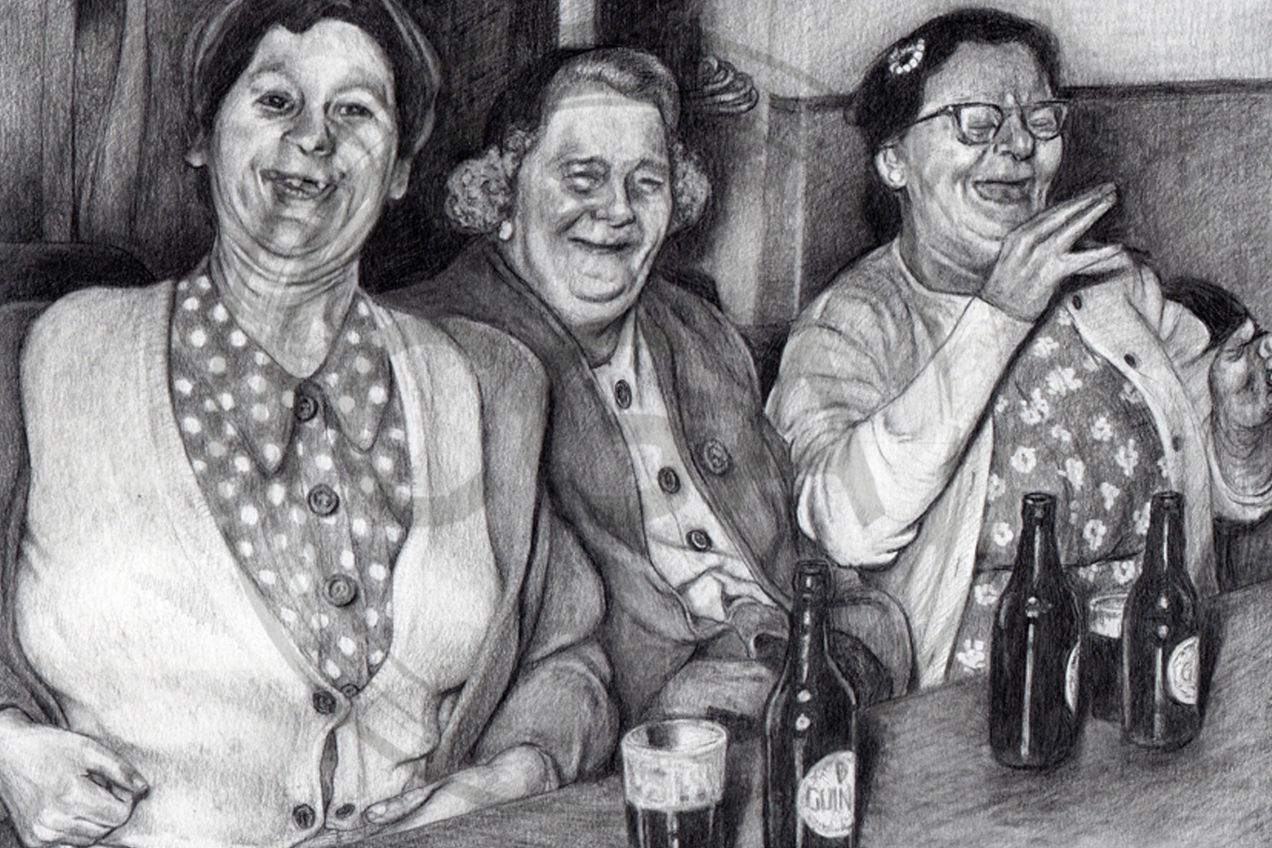 Ladies' Night - Exuberant Laughter 1960s Inspired Pub Bar Art Print