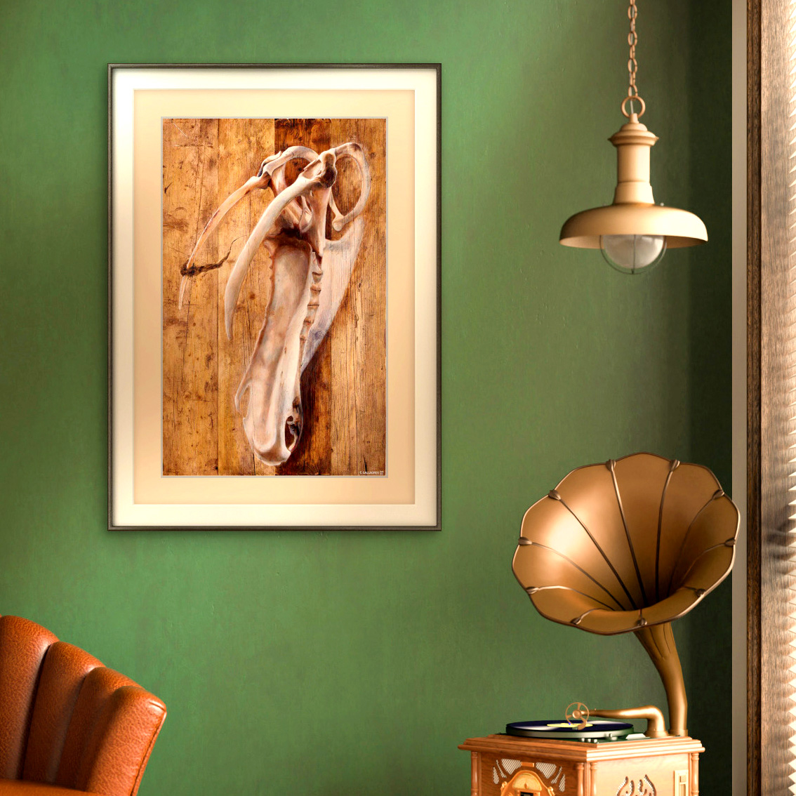 'Flown' - Rustic Skeletal Seabird Art Print