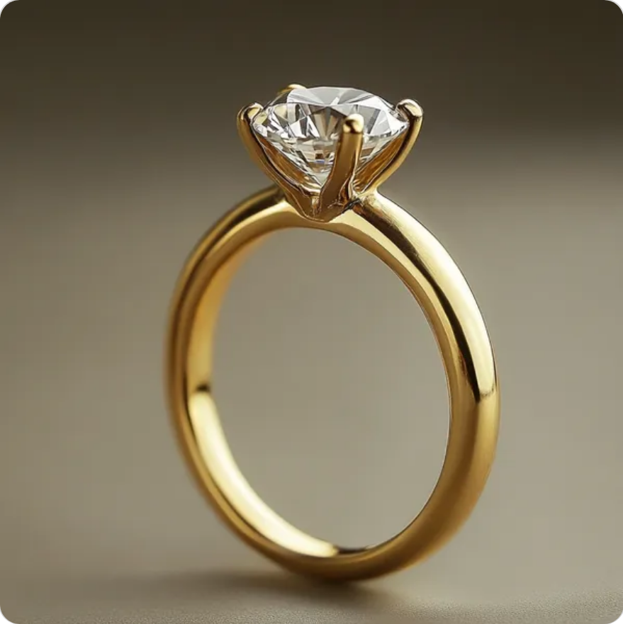 Dahlia Engagement Ring in 14kt Gold with 8mm Moissanite approximately 2 carats