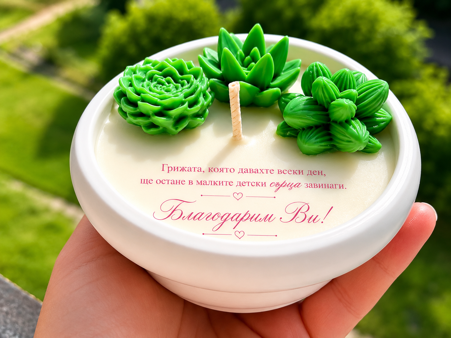 Ароматна соева свещ „Succulent“