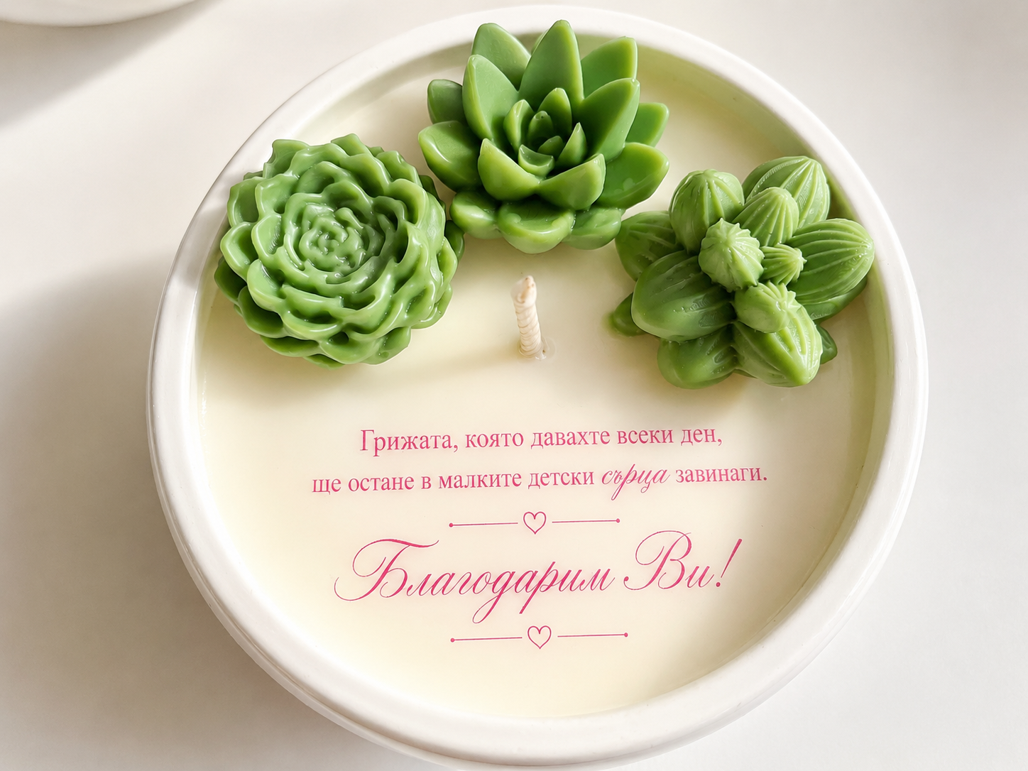 Ароматна соева свещ „Succulent“