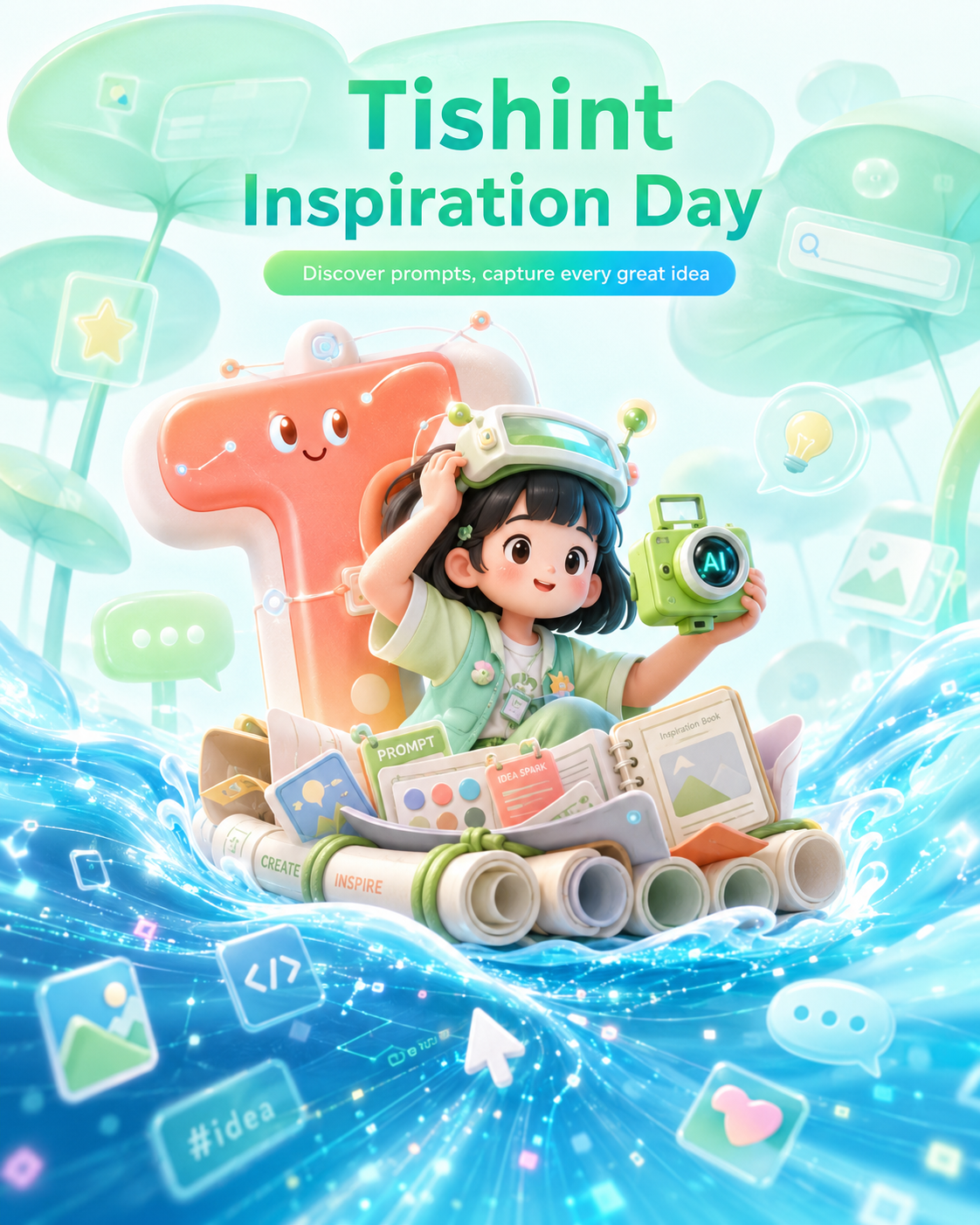 Fresh-style 3D cartoon commercial poster