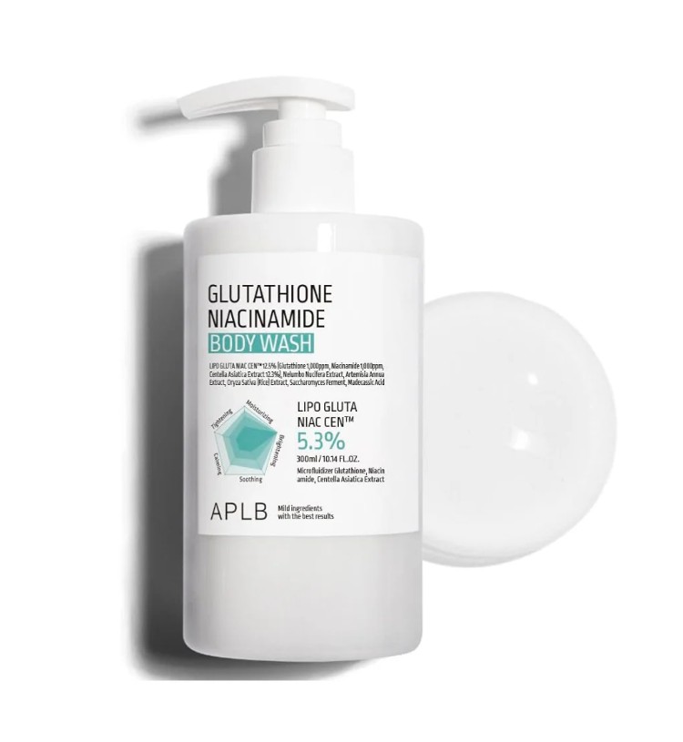 APLB Glutathione Niacinamide Body Wash – kūno prausiklis su niacinamidu 300ml