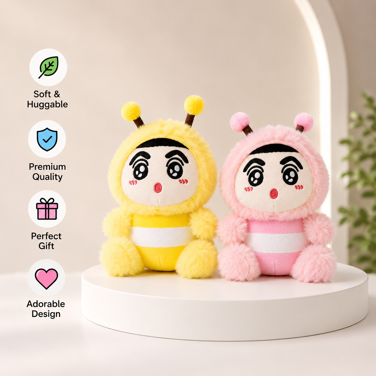 Shinchan Bee Plushie - Magnetic Shoulder Buddy