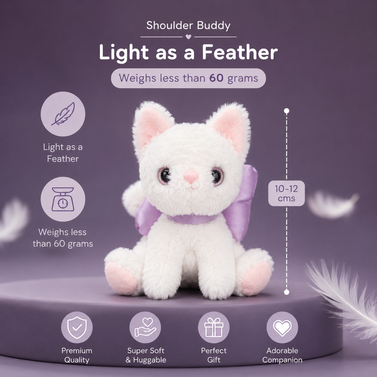 Royal Cat Plushie - Magnetic Shoulder Buddy