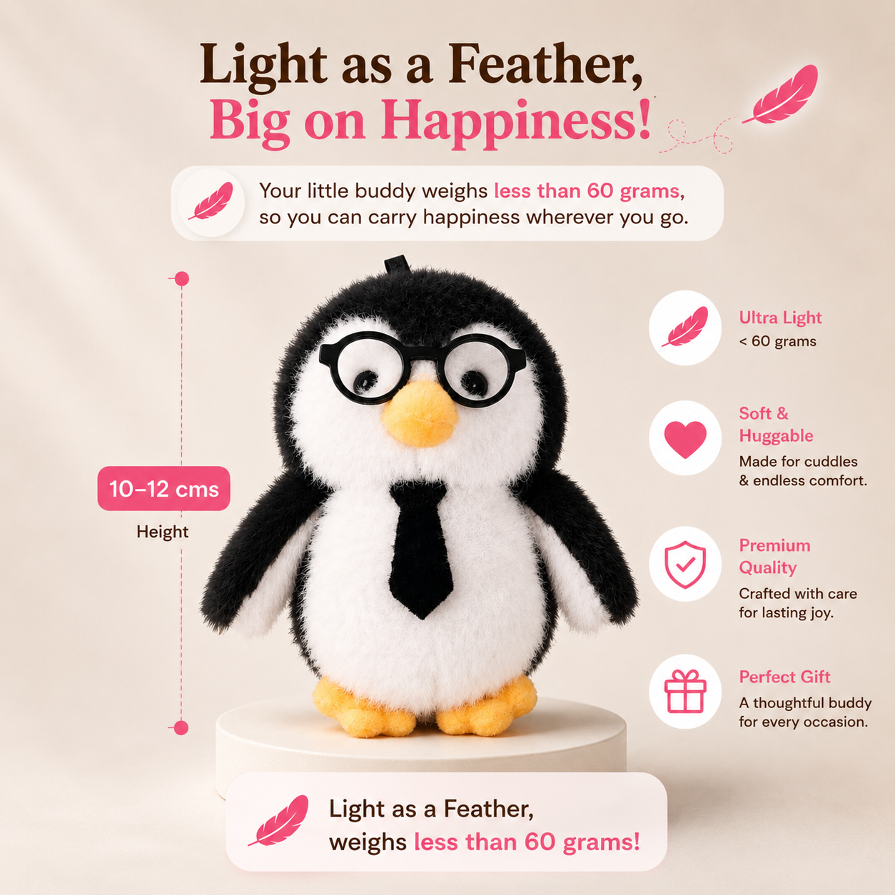 Corporate Penguin Plushie - Magnetic Shoulder Buddy
