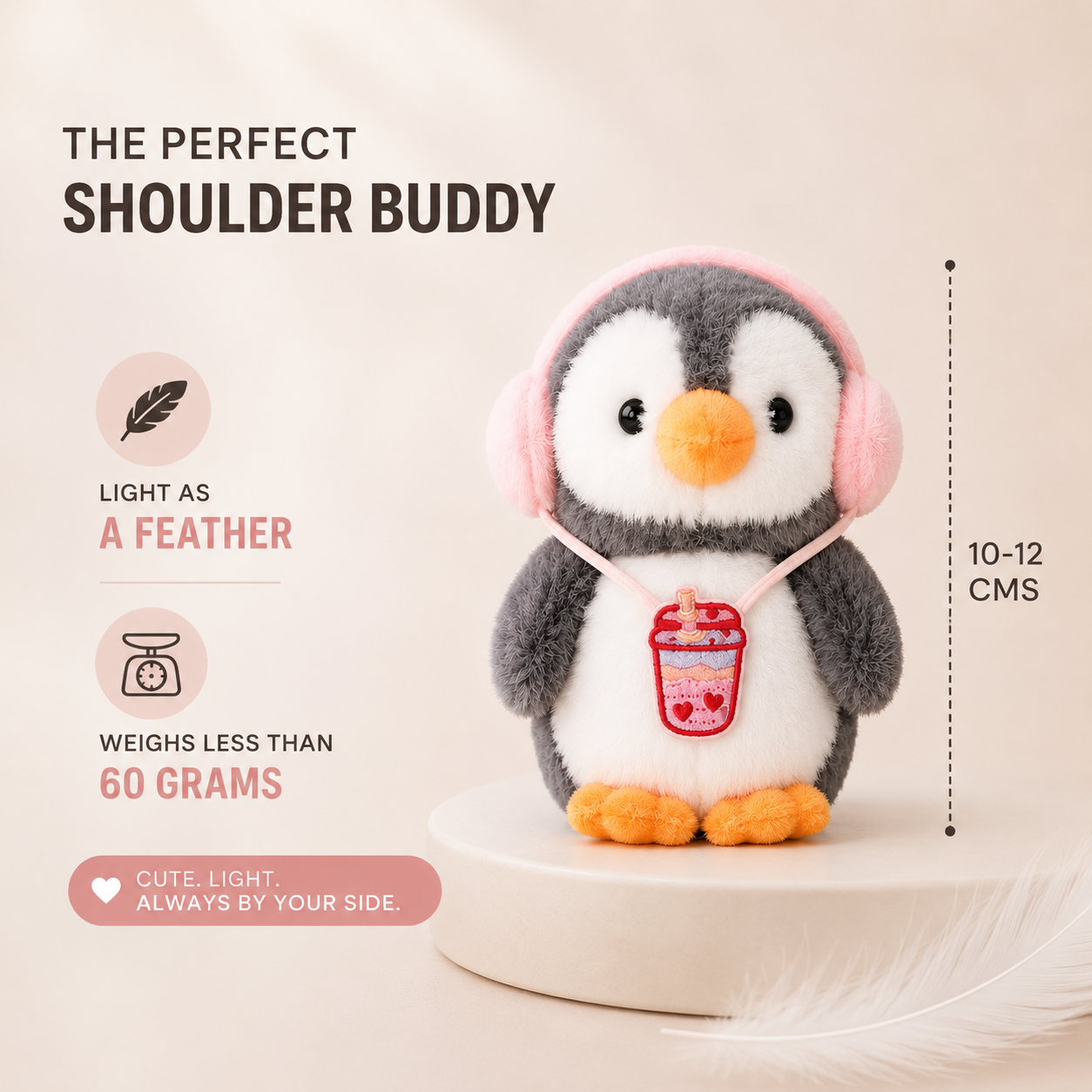 Gen Z Penguin Plushie - Magnetic Shoulder Buddy