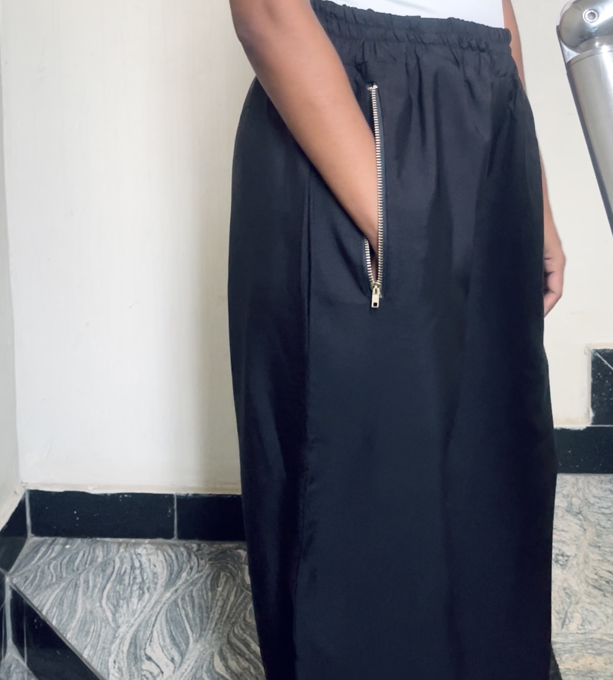 The Faux Jogger Pants with Zipper Detail